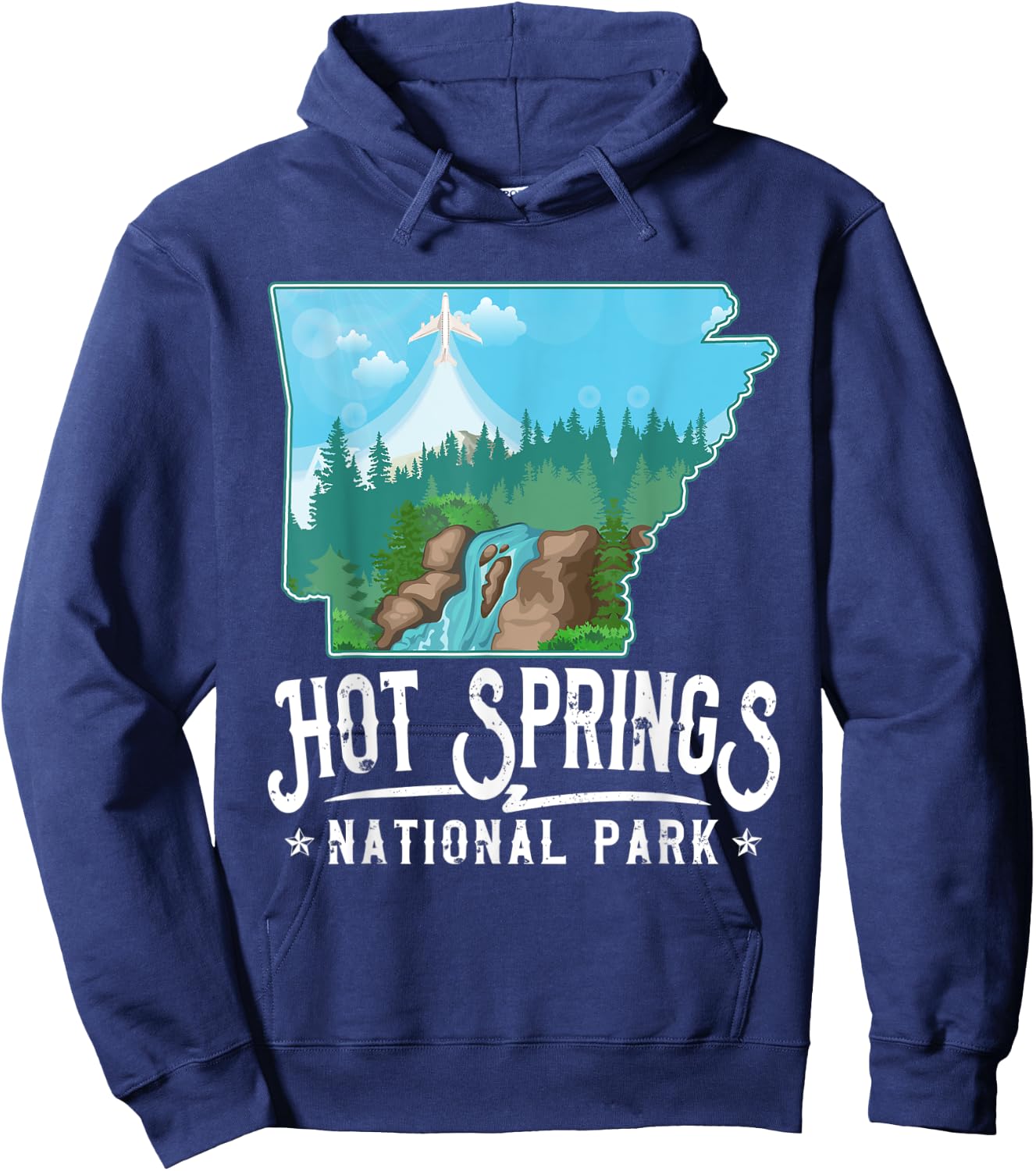 Retro Funny Vintage Hot Springs Women Men Arkansas AR Lover Hoodie - Hoodie | Navy