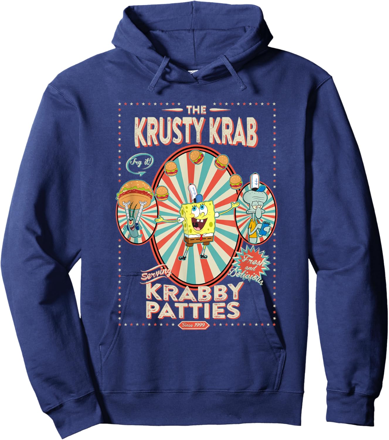 SpongeBob SquarePants The Krusty Krab Since 1999 Vintage Ad Hoodie - Hoodie | Navy