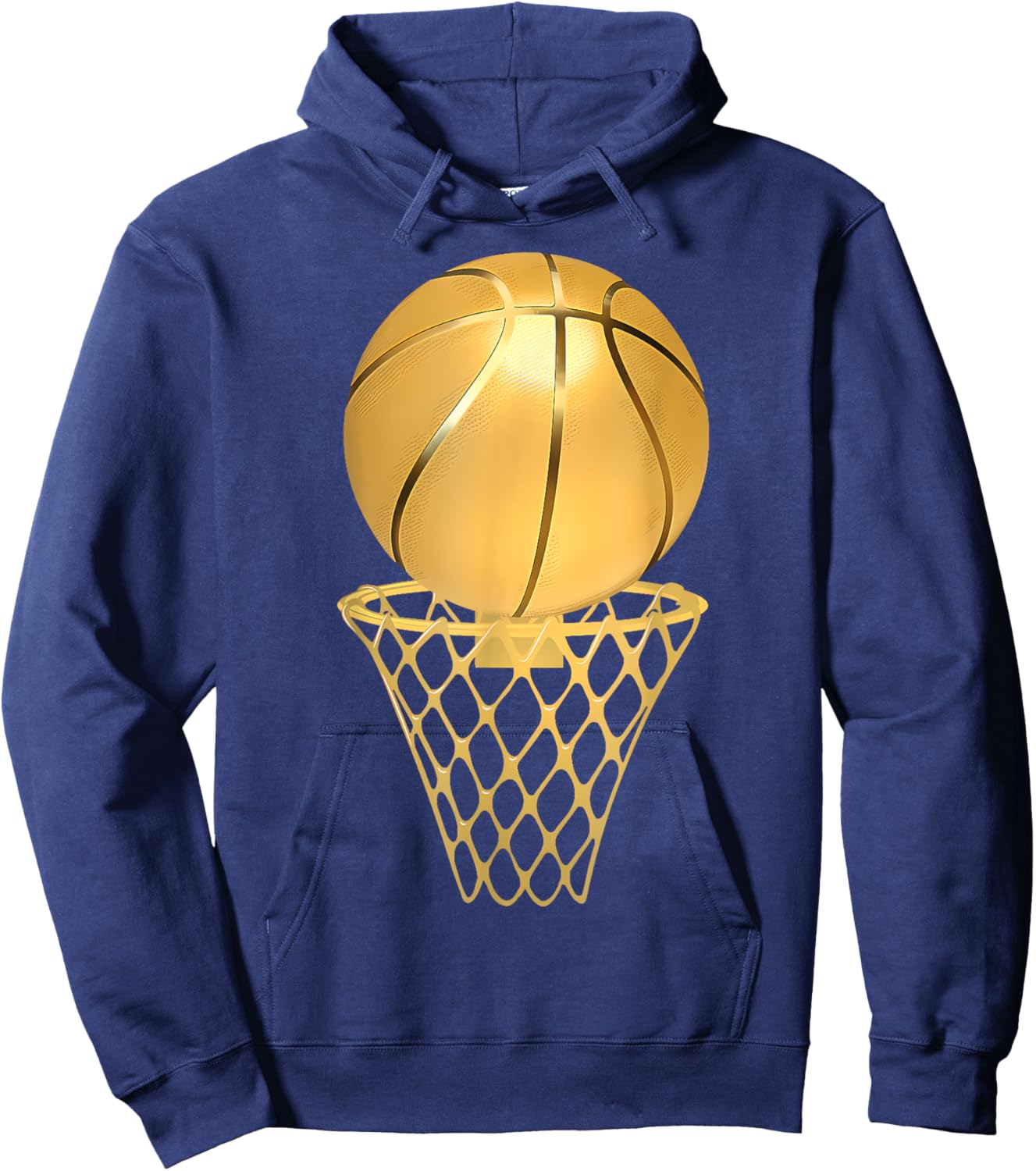 Basketball Player Trophy Game Coach Sports Lover Gold Hoodie - Hoodie | Navy