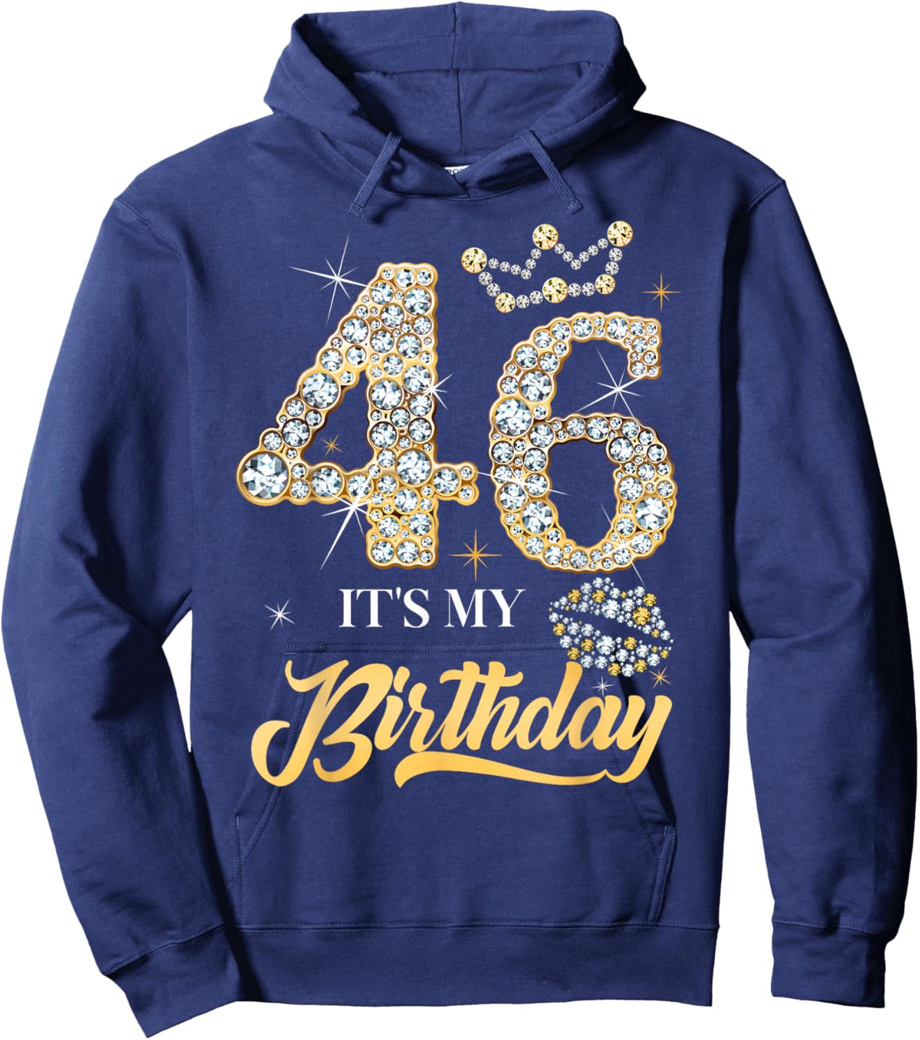 It's My 46th Birthday Diamond Shoes 46 Years Old Women Hoodie - Hoodie | Navy