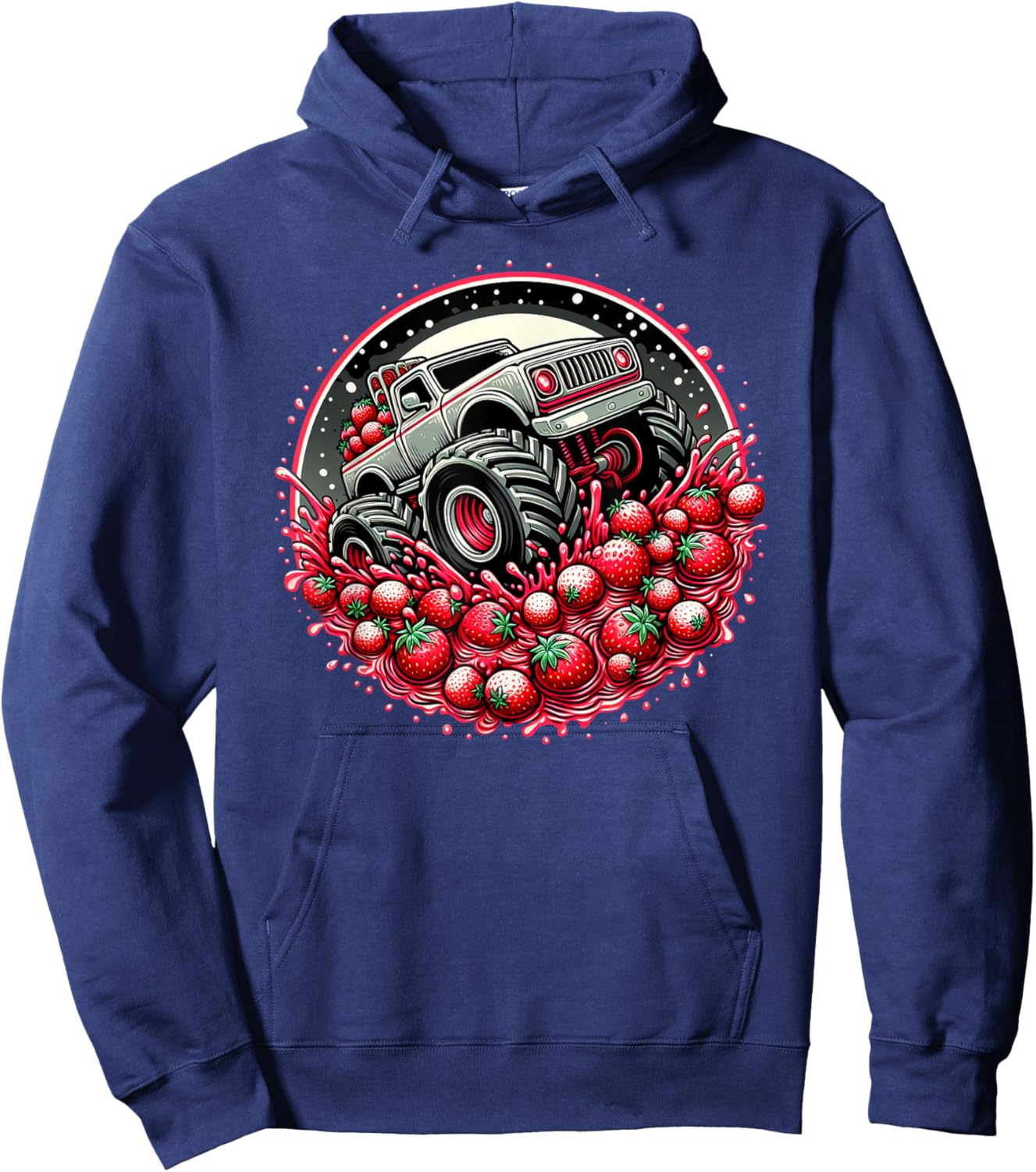 Cute Monster Truck Strawberry Jam Adventure Lover Hoodie - Hoodie | Navy