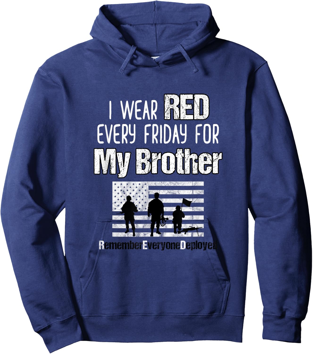 Red Friday Military Shirt Brother Family Member Deployed T Hoodie - Hoodie | Navy
