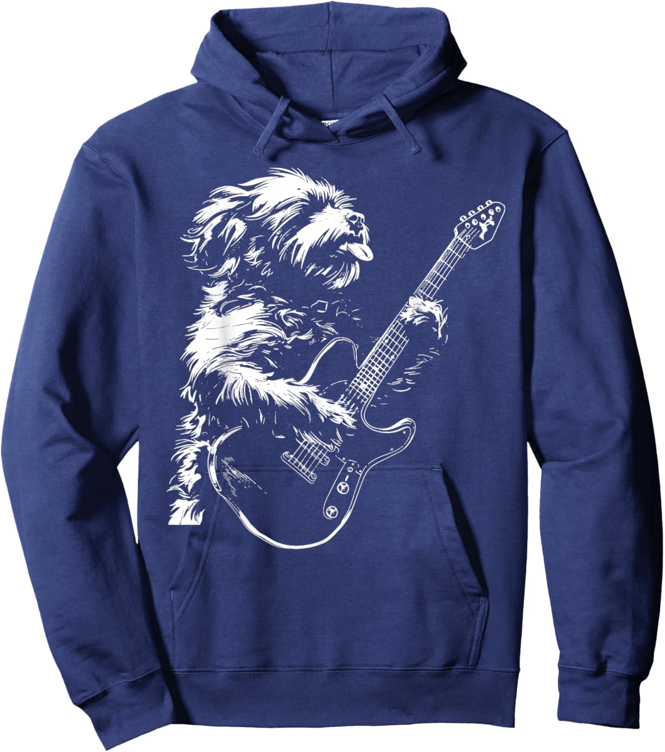 Dog Guitarist Guitar - Cavapoo Dad Mom Men Women Hoodie - Hoodie | Navy