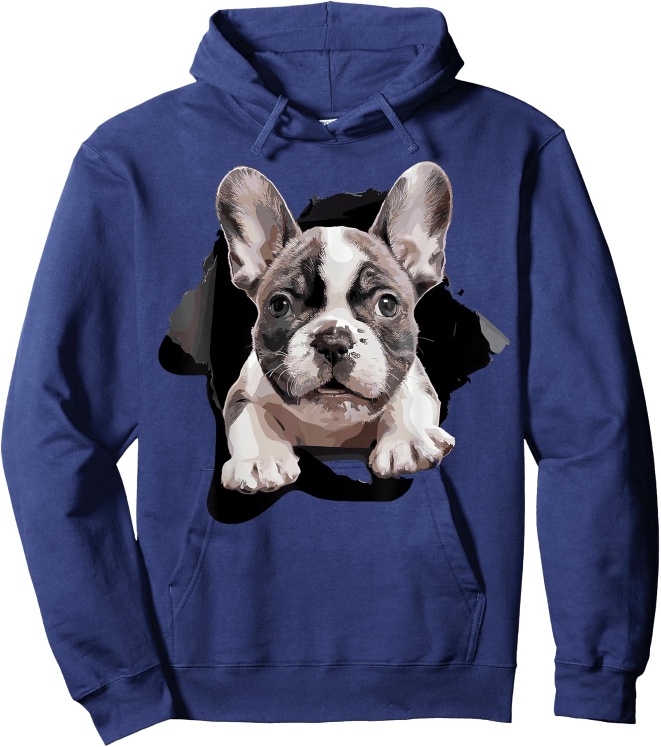 French Bulldog Puppy Funny Torn Puppies Dogs Parents Hoodie - Hoodie | Navy
