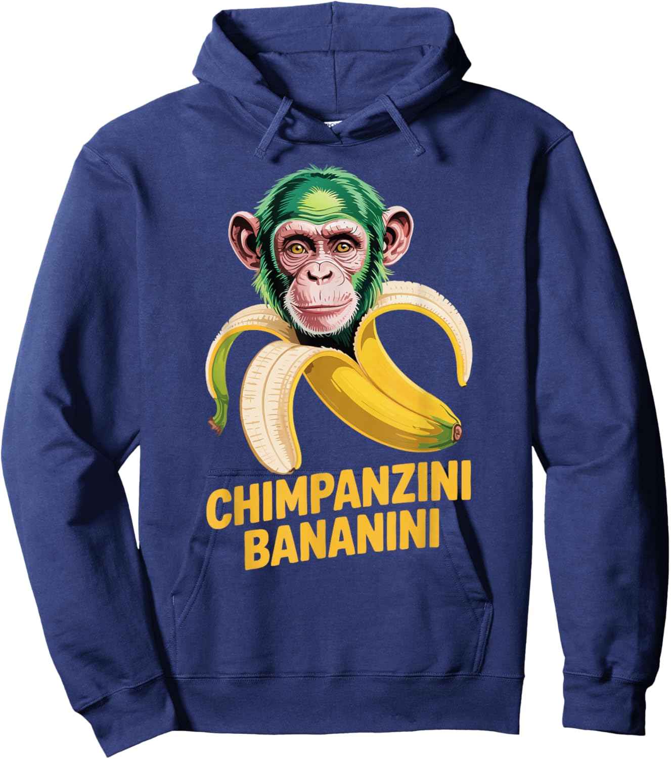 Watercolor Monkey Meme Italian Brainrot Chimpanzini Bananini Hoodie - Hoodie | Navy