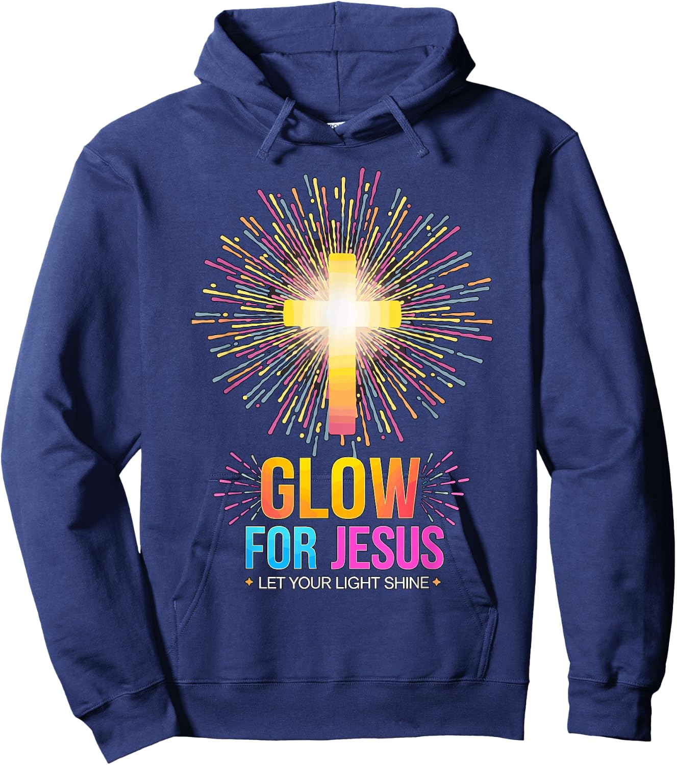 Glow for Jesus Let your Light Shine Hoodie - Hoodie | Navy