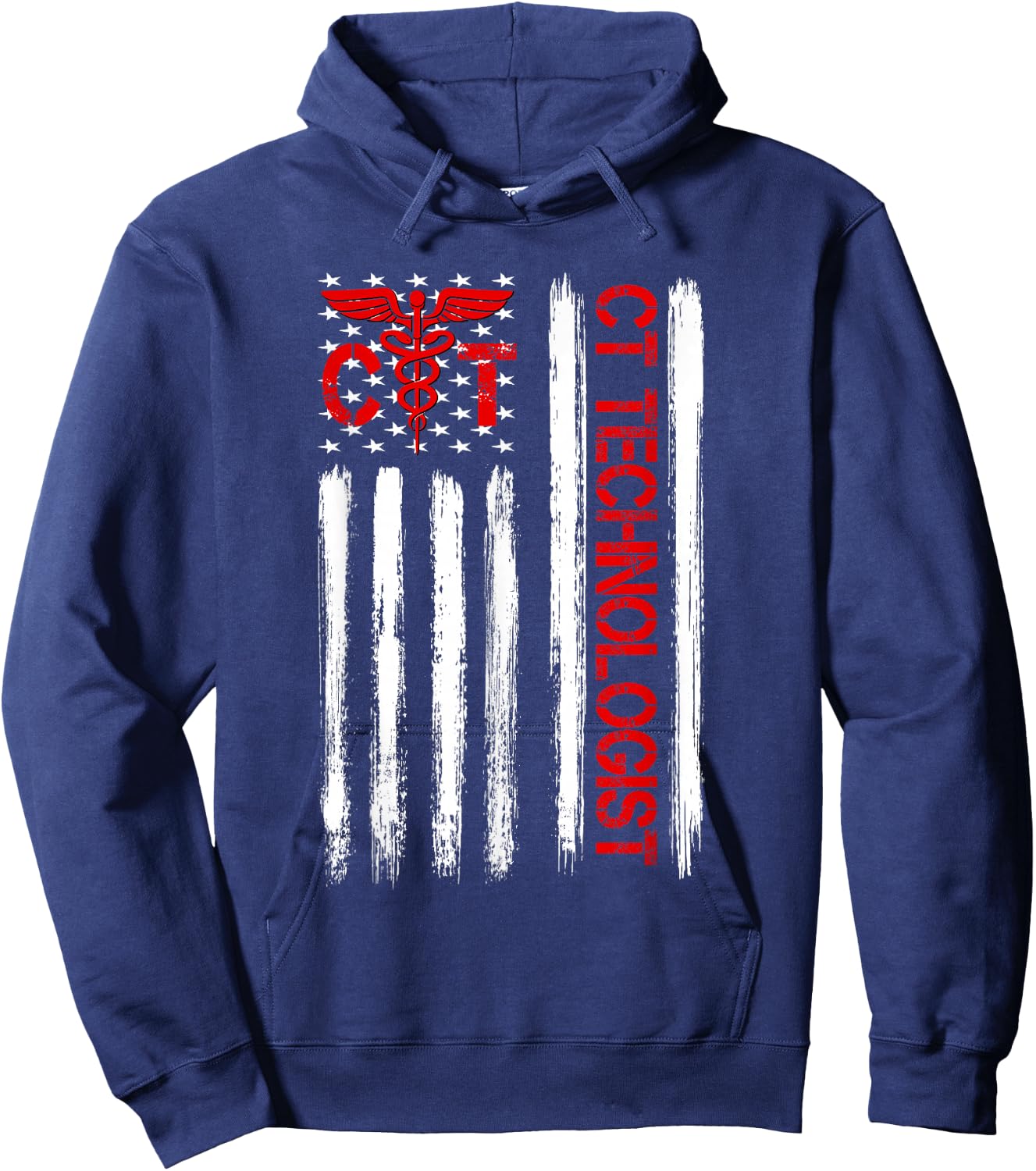 CT Scan Technologist American Flag Patriotic Radiology Gift Hoodie - Hoodie | Navy