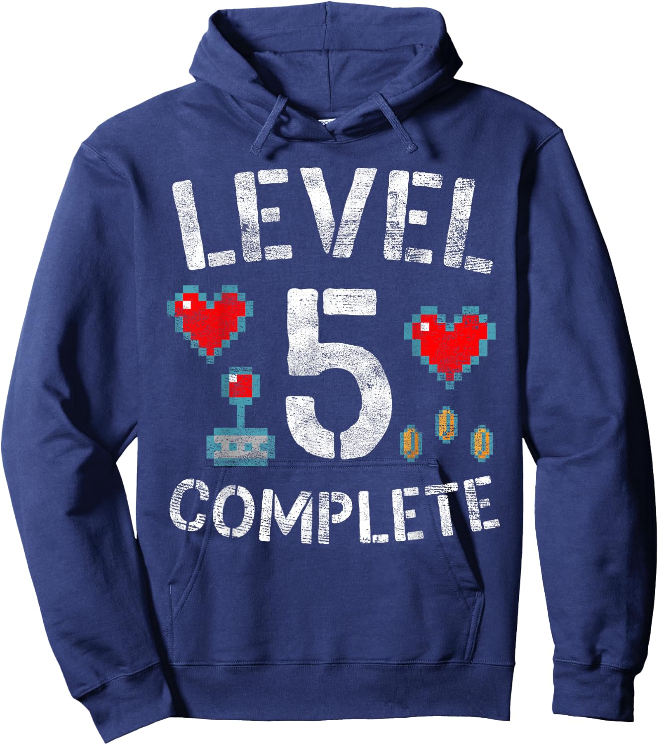 Level 5 Complete 5th Wedding Anniversary Video Gamer Hoodie - Hoodie | Navy
