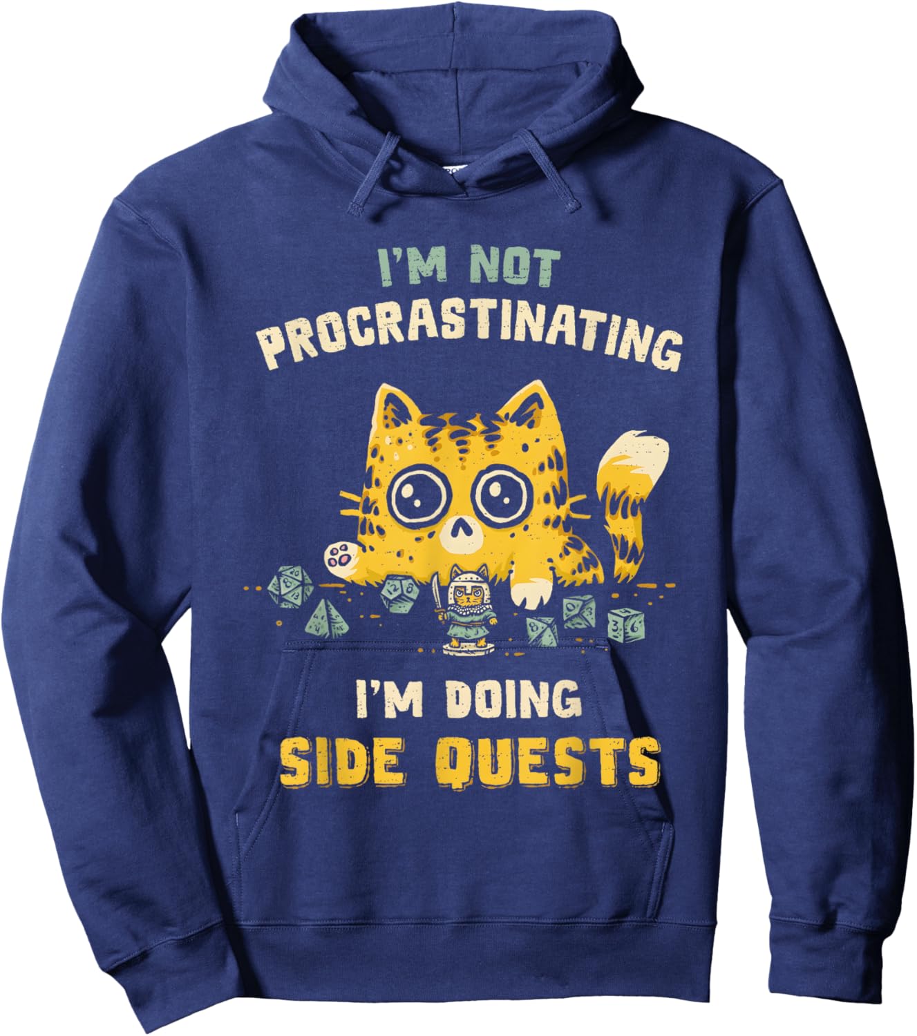 I’m Not Procrastinating I’m Doing Side Quests Cat Women Hoodie - Hoodie | Navy