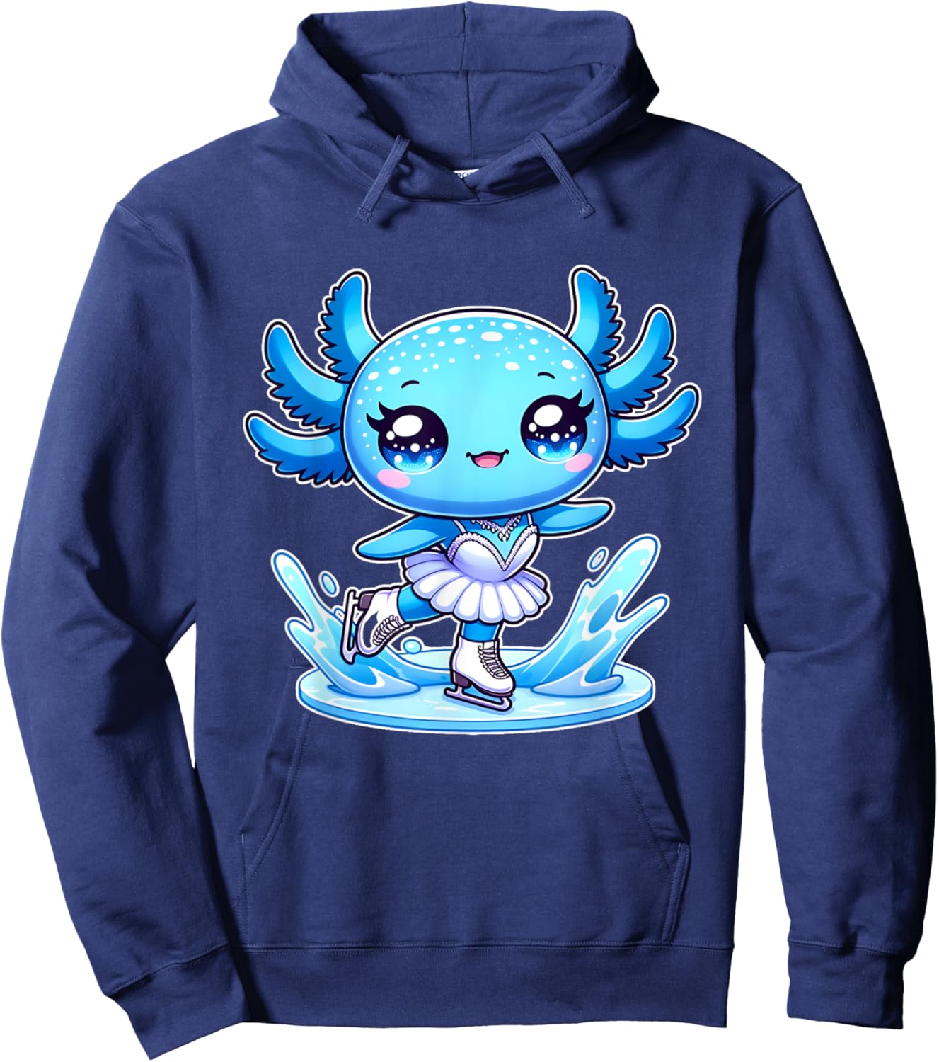 Funny ice skater Funny Axolotl Ice Skating Hoodie - Hoodie | Navy