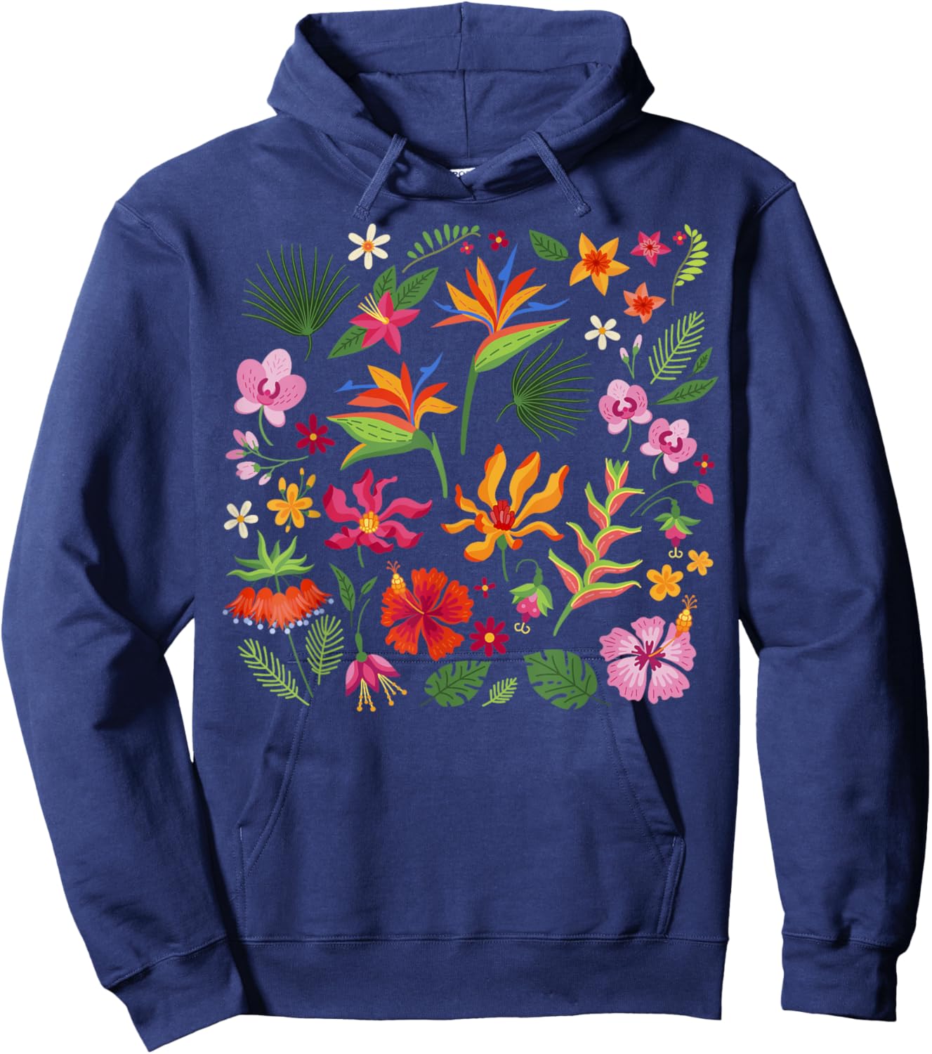 Hawaii Tropical Island Hawaiian Flowers Aloha State Hoodie - Hoodie | Navy