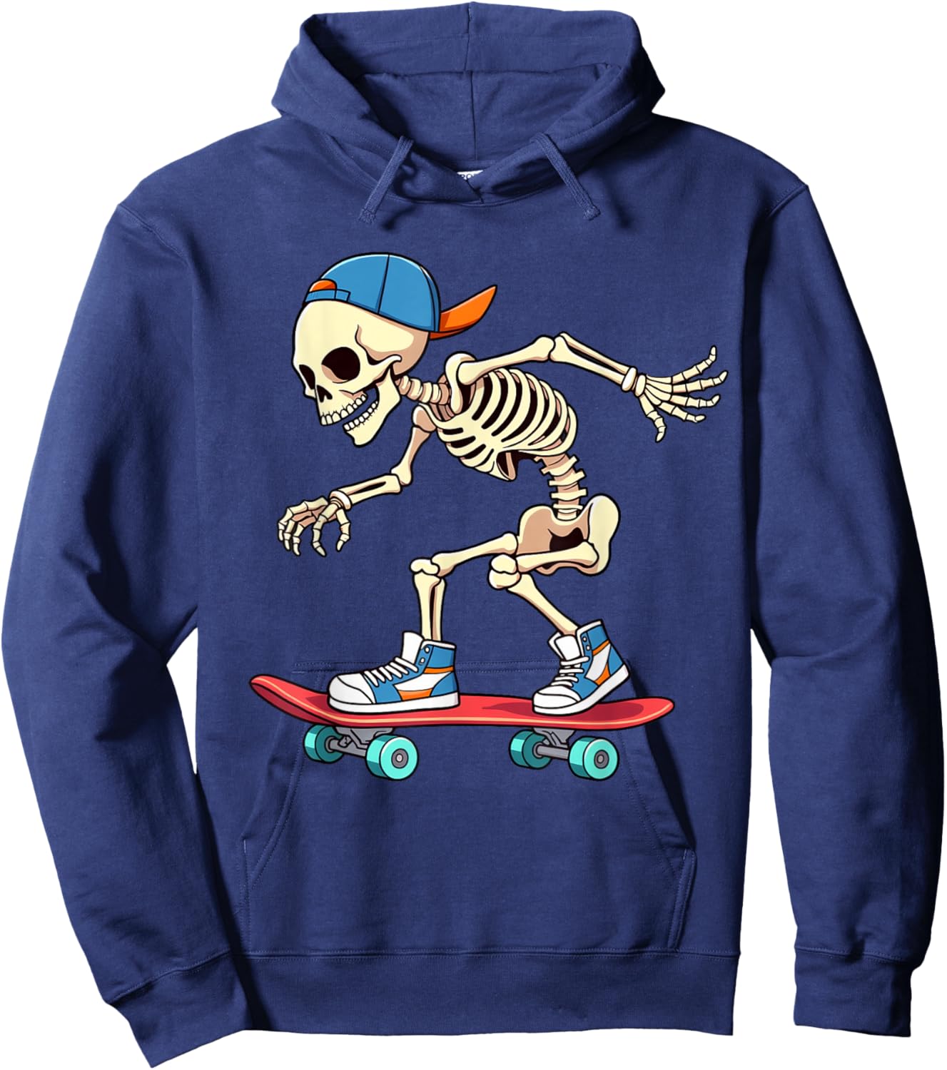 Skeleton Skateboarding Skater Street Skating Boys Kids Hoodie - Hoodie | Navy