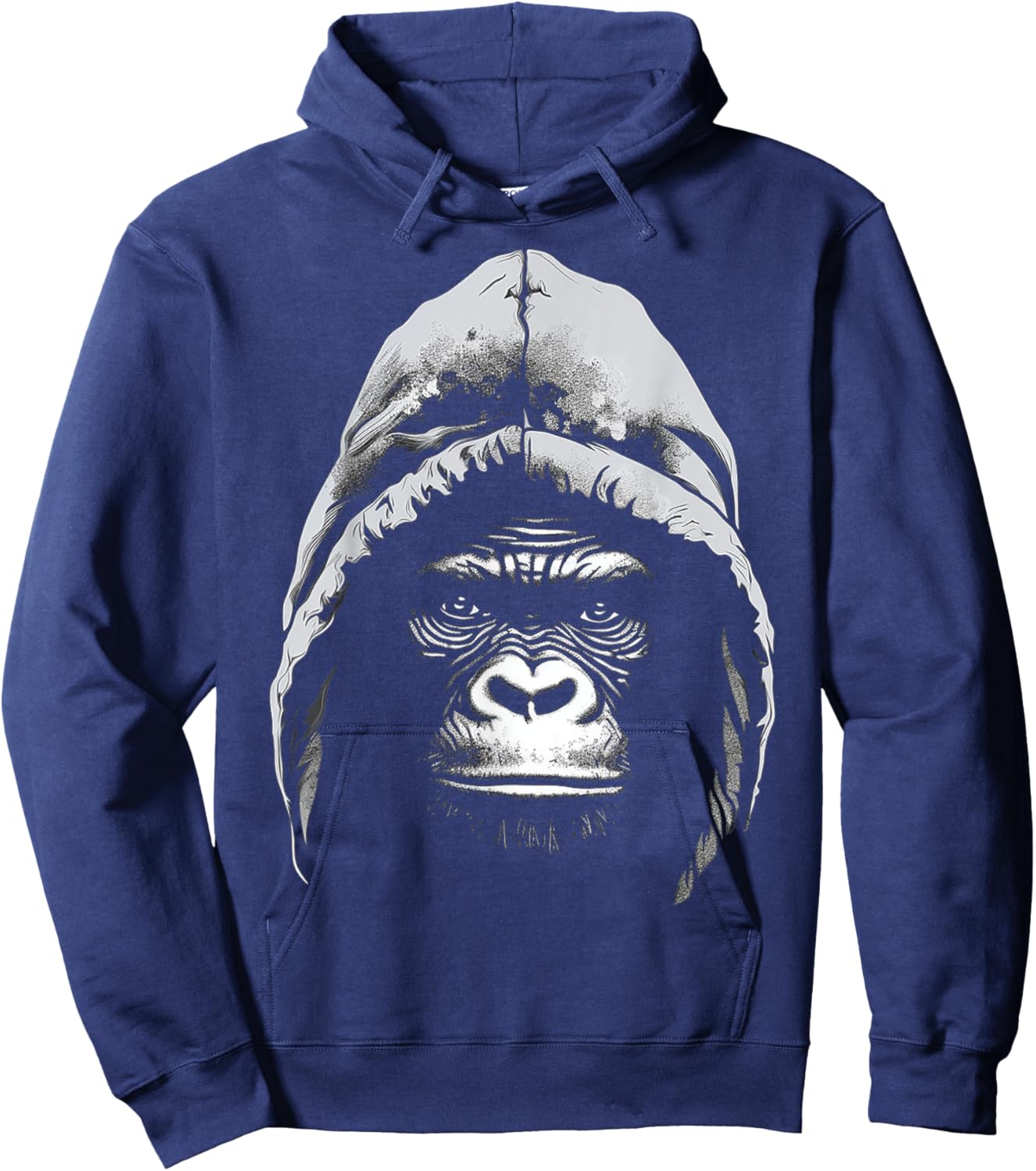 Gorilla Drawing Animal Art Motif Goriila Hoodie - Hoodie | Navy