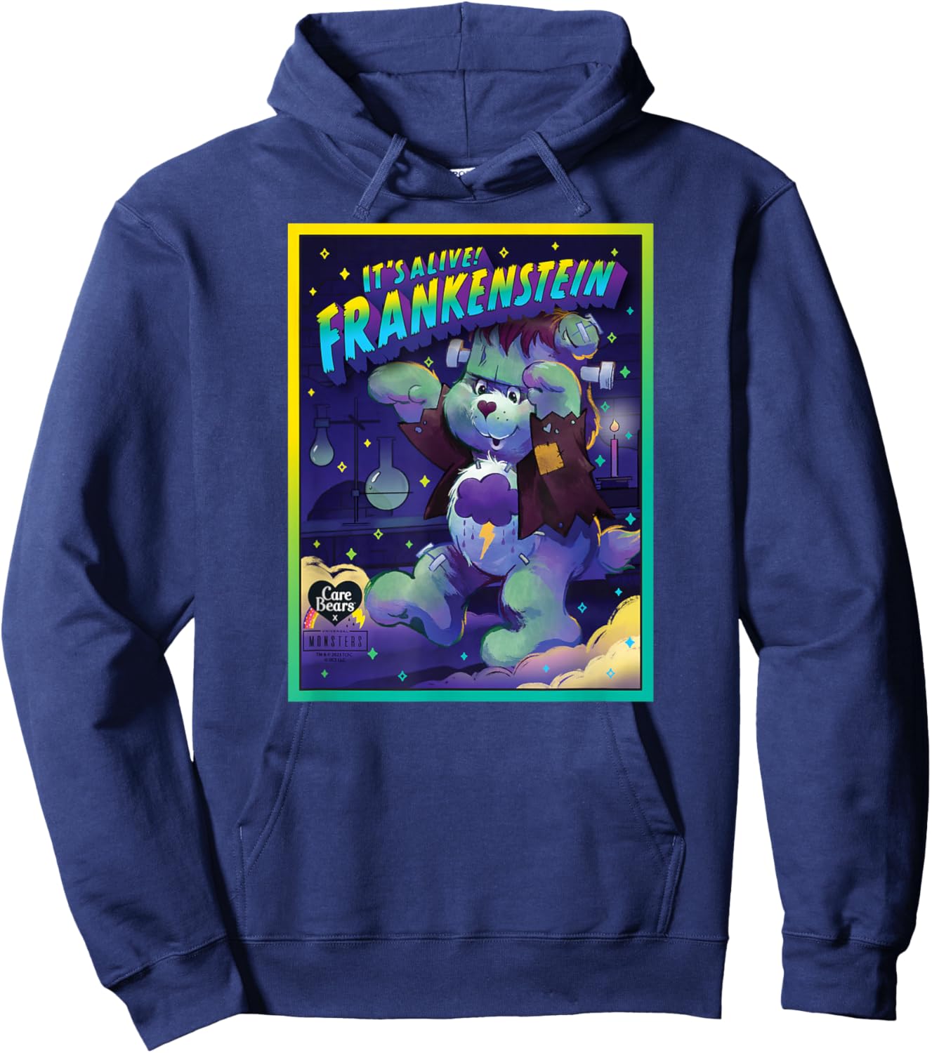 Care Bears x Universal Monsters Grumpy Bear Frankenstein Hoodie - Hoodie | Navy