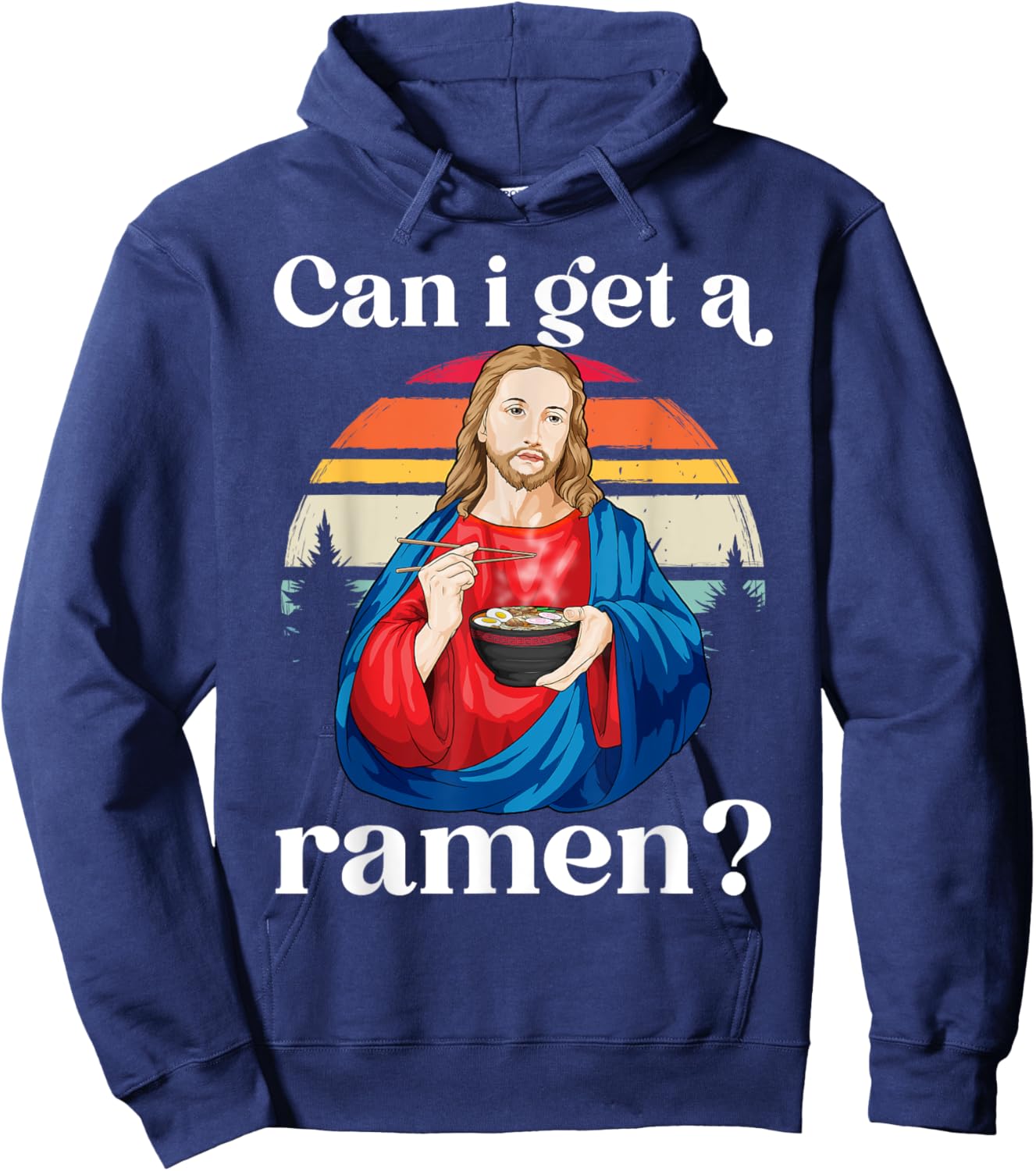 Jesus Ramen Noodles Shirt - Funny Religious Christian Jesus Hoodie - Hoodie | Navy