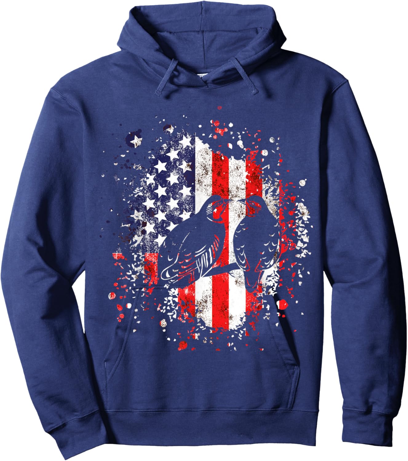 Chukar Hunting Patriotic American Flag partridge Lover Kids Men Hoodie - Hoodie | Navy