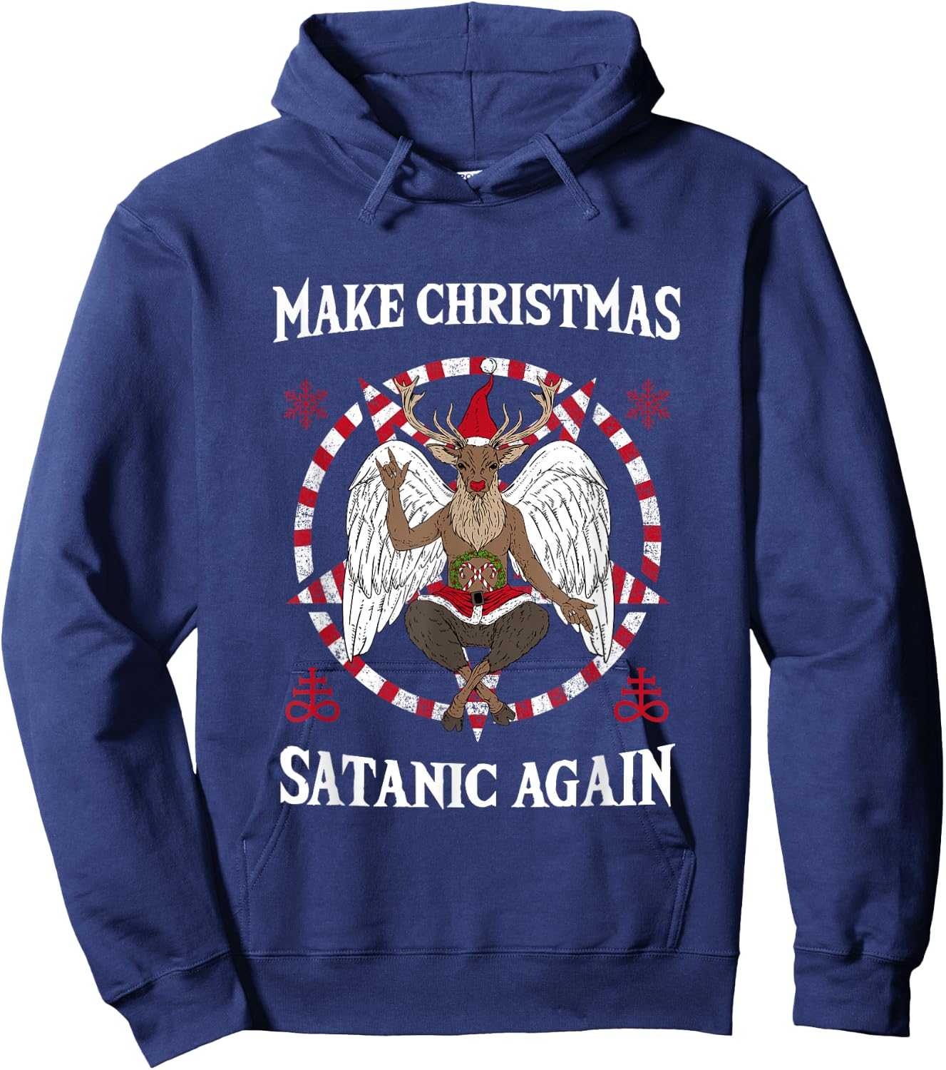 Make Christmas Satanic Again I Pentagram Death Metal Costume Hoodie - Hoodie | Navy
