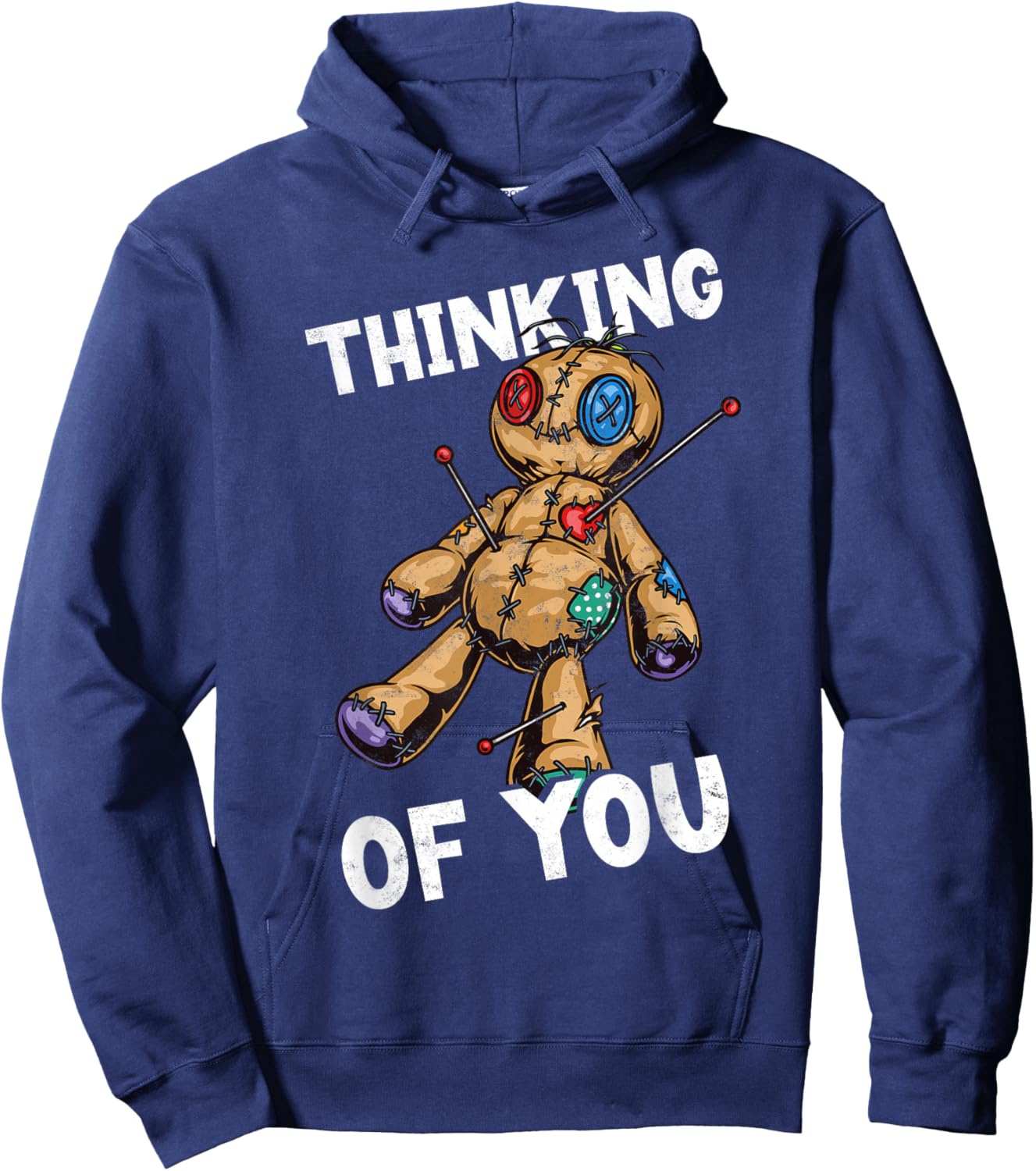 Funny Voodoo Doll Thinking of You Lazy Halloween Costume Hoodie - Hoodie | Navy