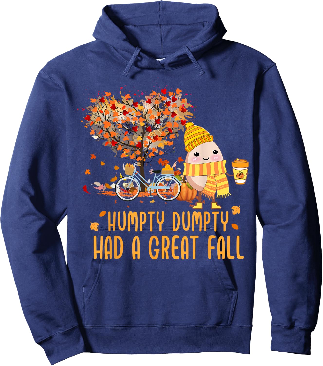 Humpty Dumpty Had A Great Fall Of Thanksgiving Autumn Season Hoodie - Hoodie | Navy