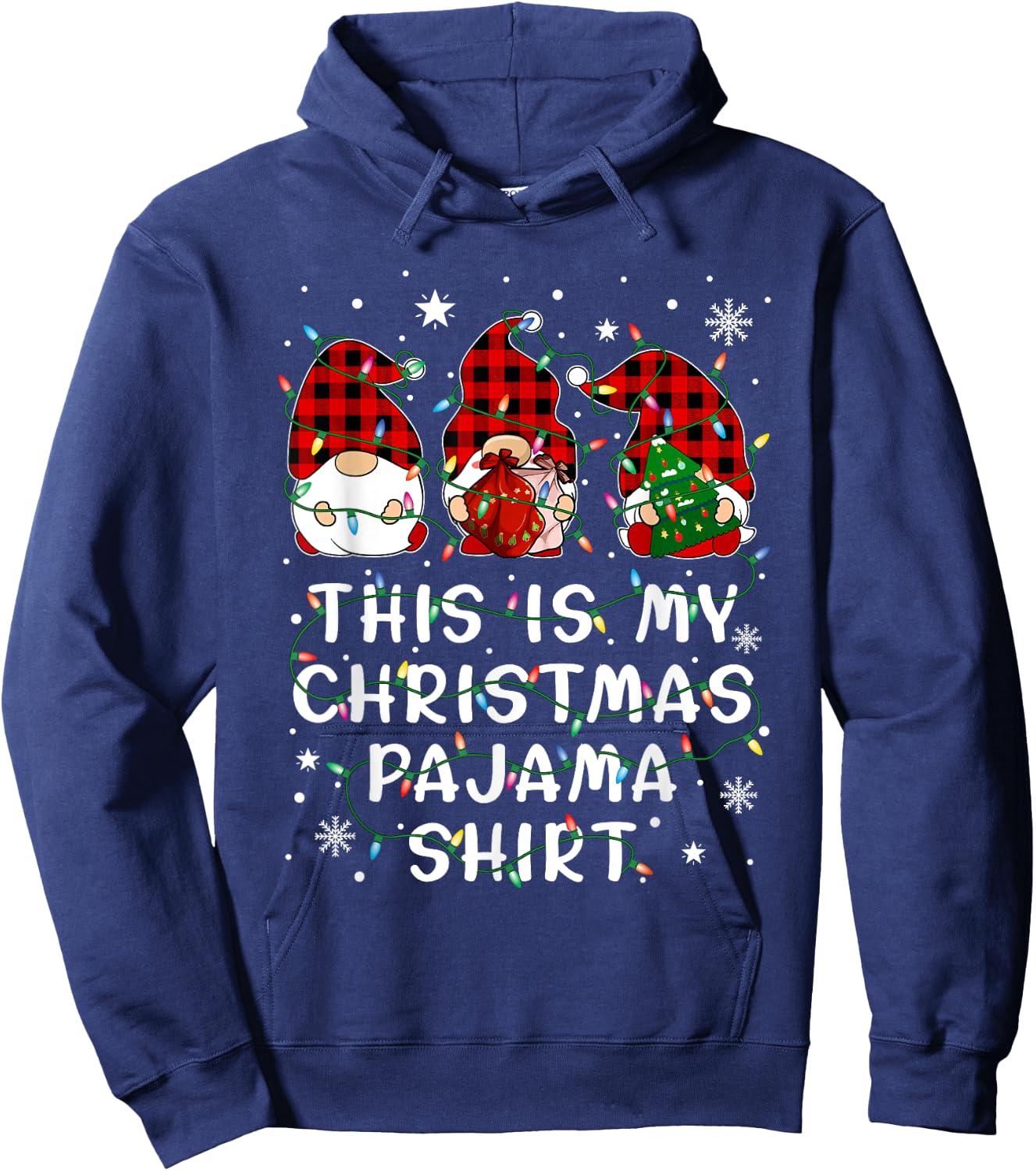 Gnome Christmas This Is My Chirstmas Pajama Hoodie - Hoodie | Navy