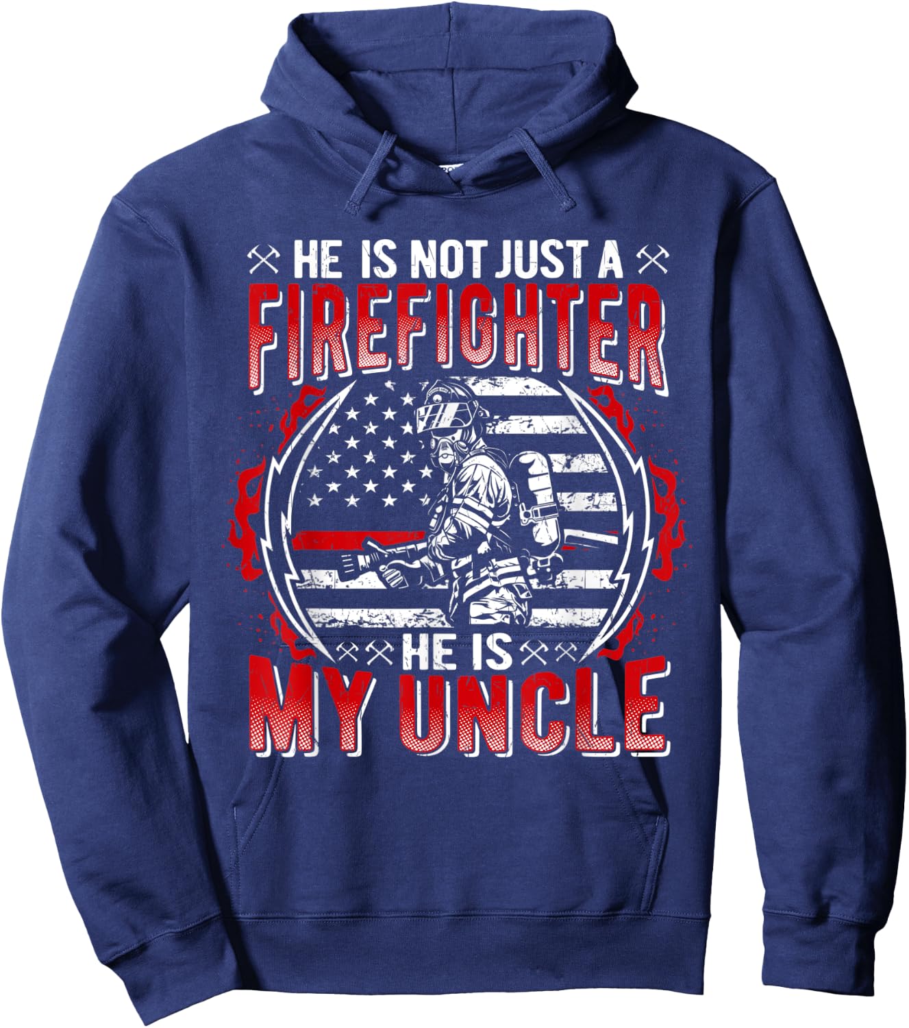 My Uncle Is A Firefighter Thin Red Line Fire Niece Nephew Hoodie - Hoodie | Navy