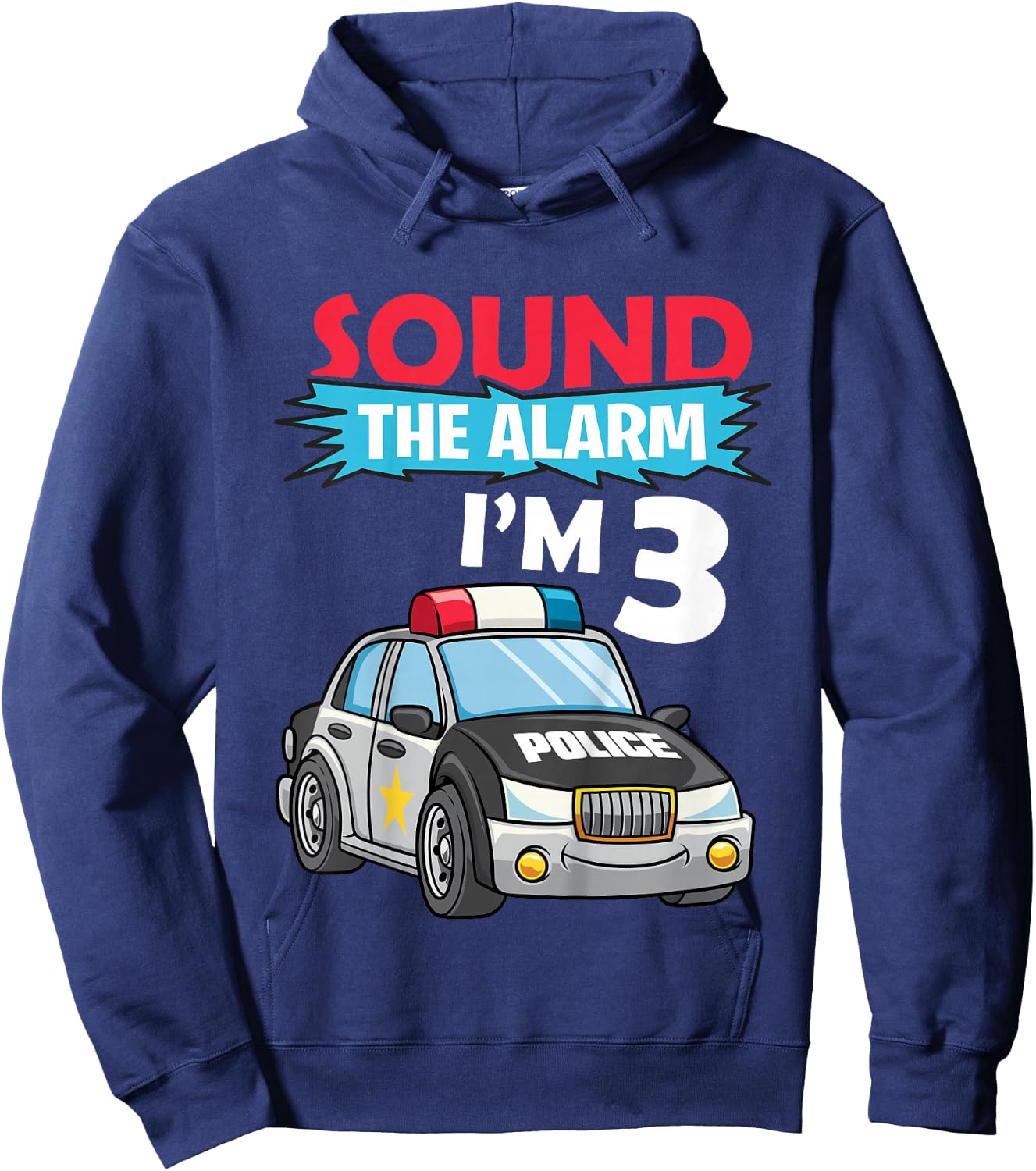 Kids Birthday Boy Shirt 3 Years Old Police Car Policeman Cop Hoodie - Hoodie | Navy