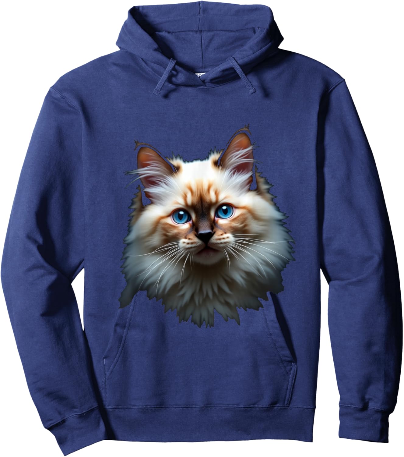 Ragdoll Cat Head - Realistic Art of Darkness Hoodie - Hoodie | Navy