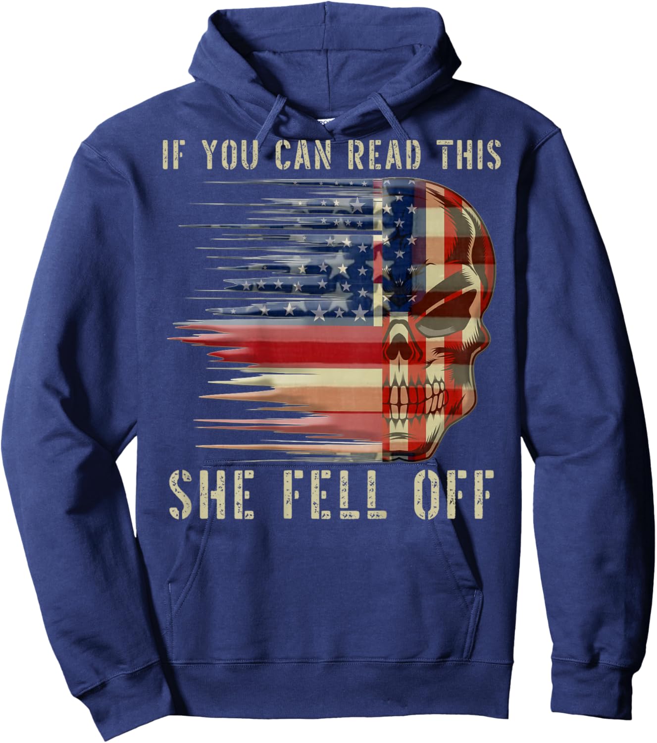 Funny If You Can Read This She Fell Off Biker Motorcycle Hoodie - Hoodie | Navy