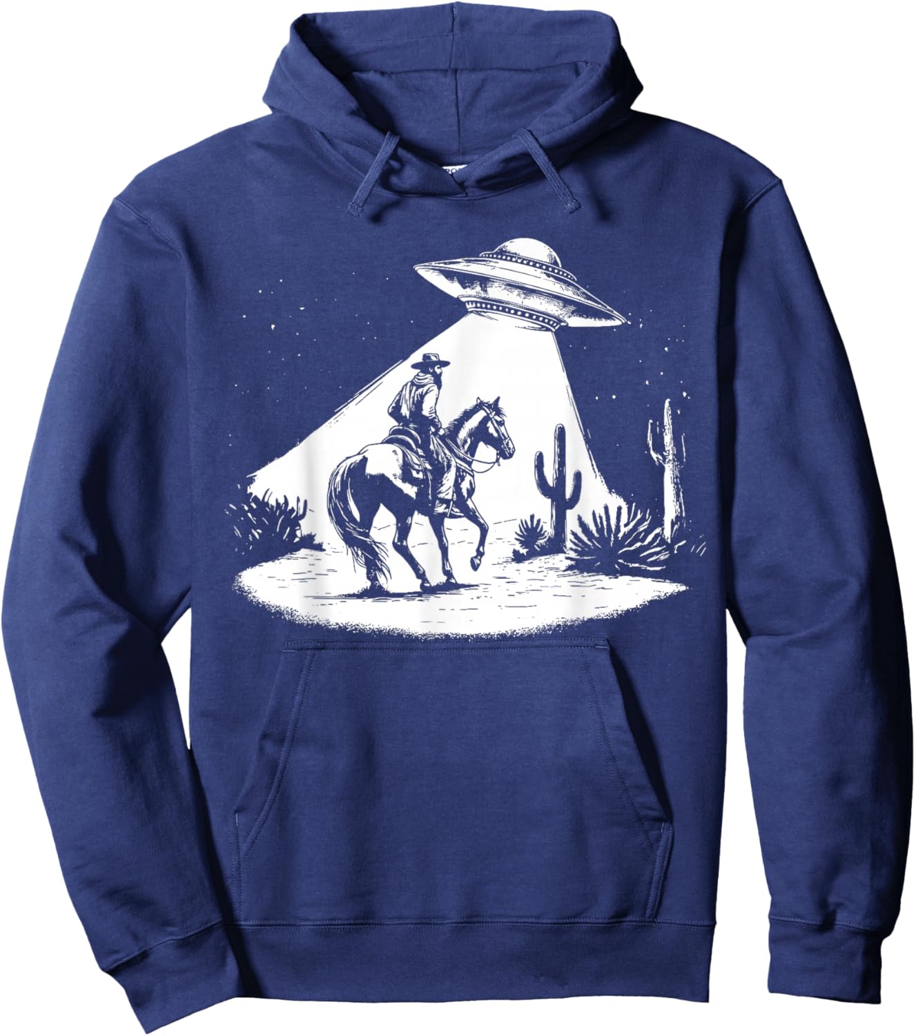 UFO Howdy Alien Cowboy Halloween Costume Ufo Western Hoodie - Hoodie | Navy