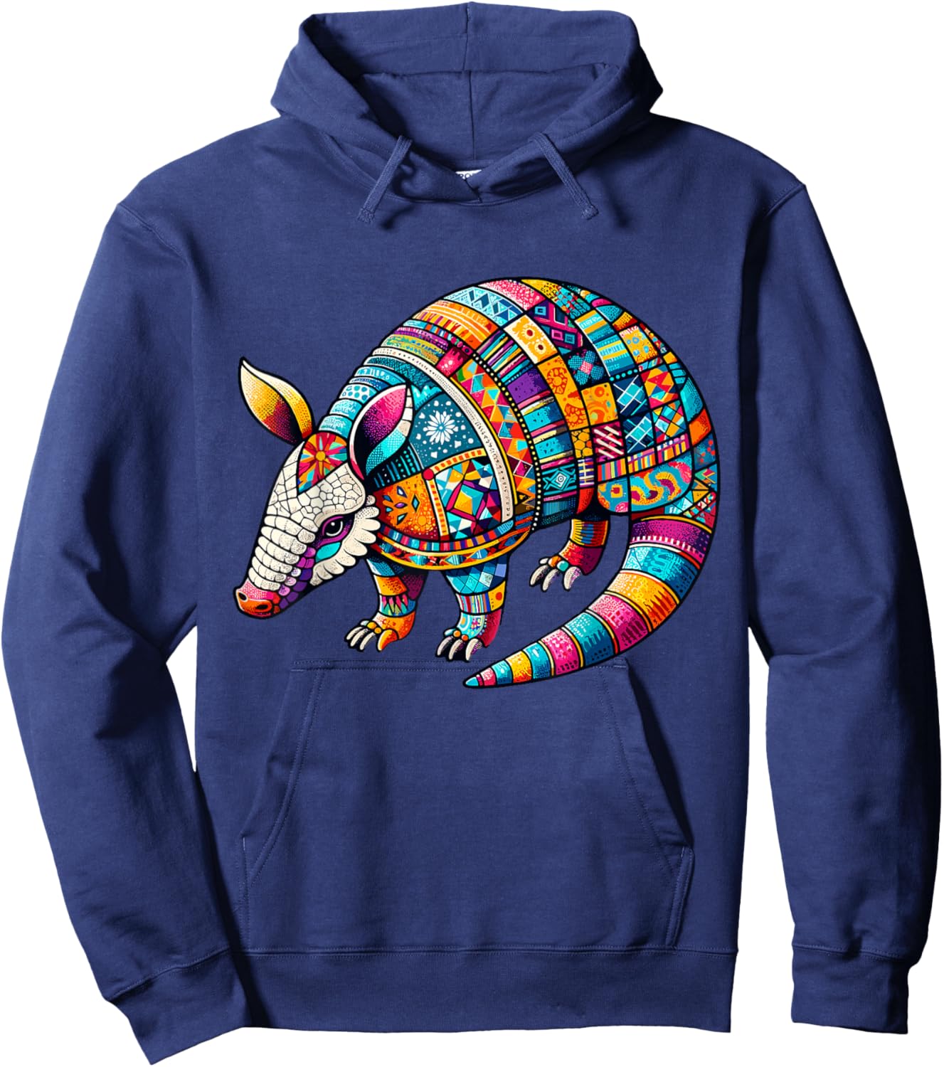 Tribal Patchwork Armadillo Lover Shirt Vintage Armadillo Hoodie - Hoodie | Navy