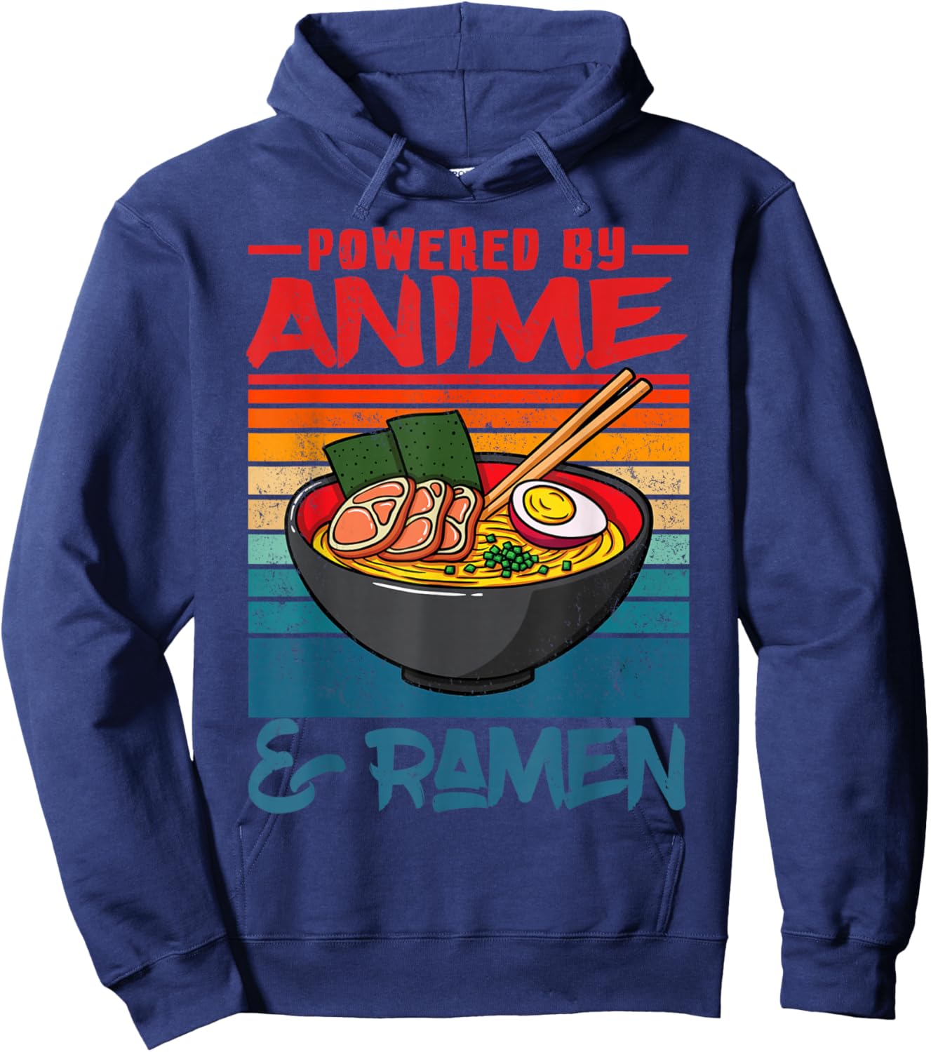 Powered by Anime & Ramen Love Anime Noodles Women Kids Hoodie - Hoodie | Navy