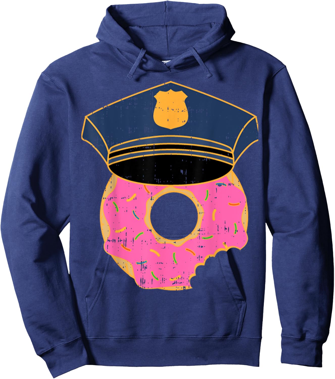 Donut Sprinkles Police Hat Cop Awesome Doughnut Food Gift Hoodie - Hoodie | Navy