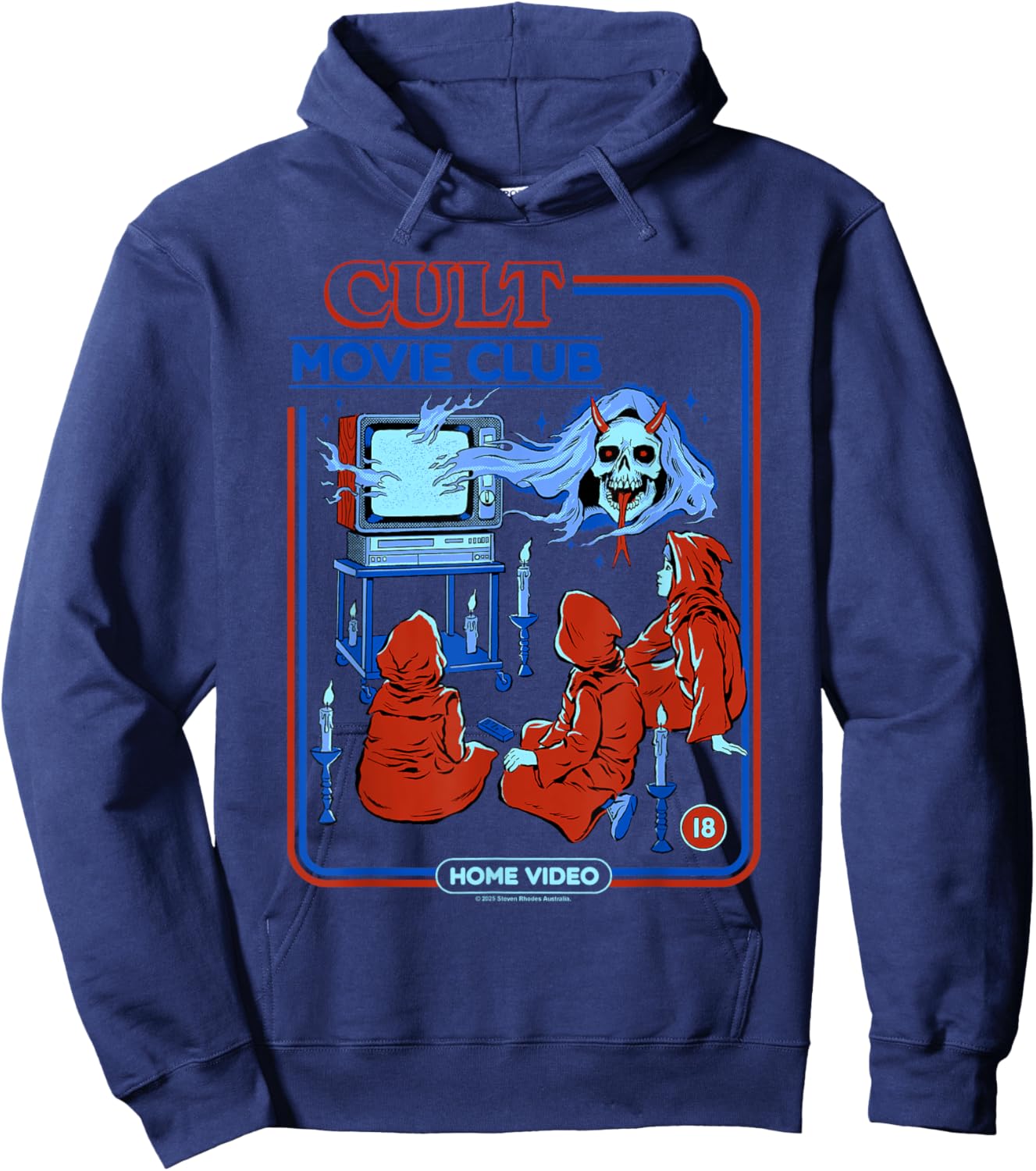 Cult Movie Club Poltergeist Retro Vintage Funny Adult Humor Hoodie - Hoodie | Navy