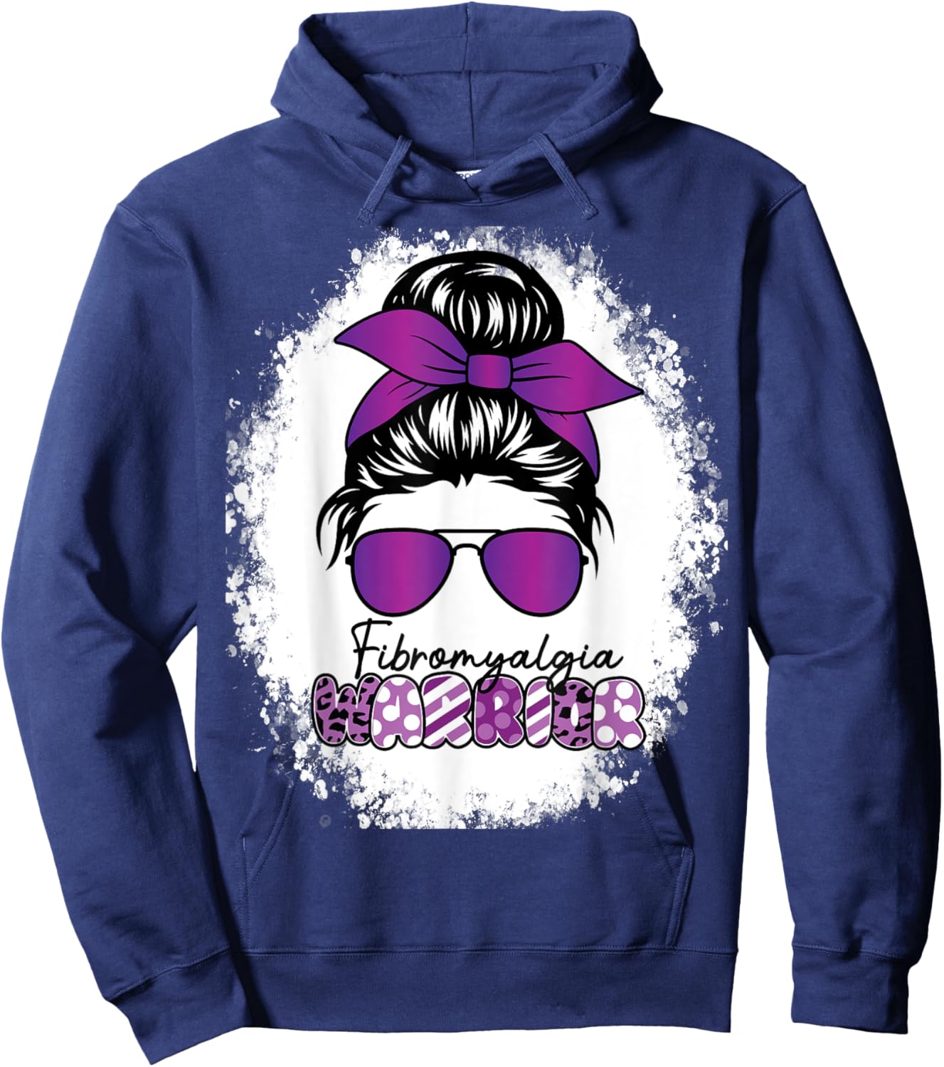 Purple Fibromyalgia Awareness Fibro Warrior Cystic Fibrosis Hoodie - Hoodie | Navy