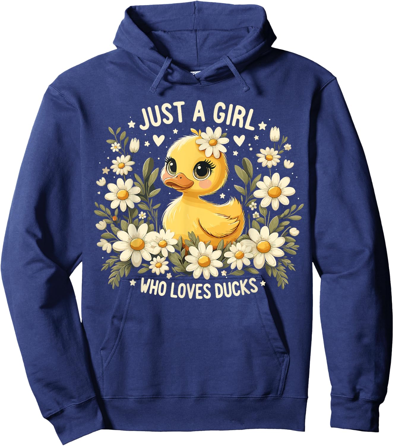 Just a Girl Who Loves Ducks Girl Cute Funny Duck Hoodie - Hoodie | Navy