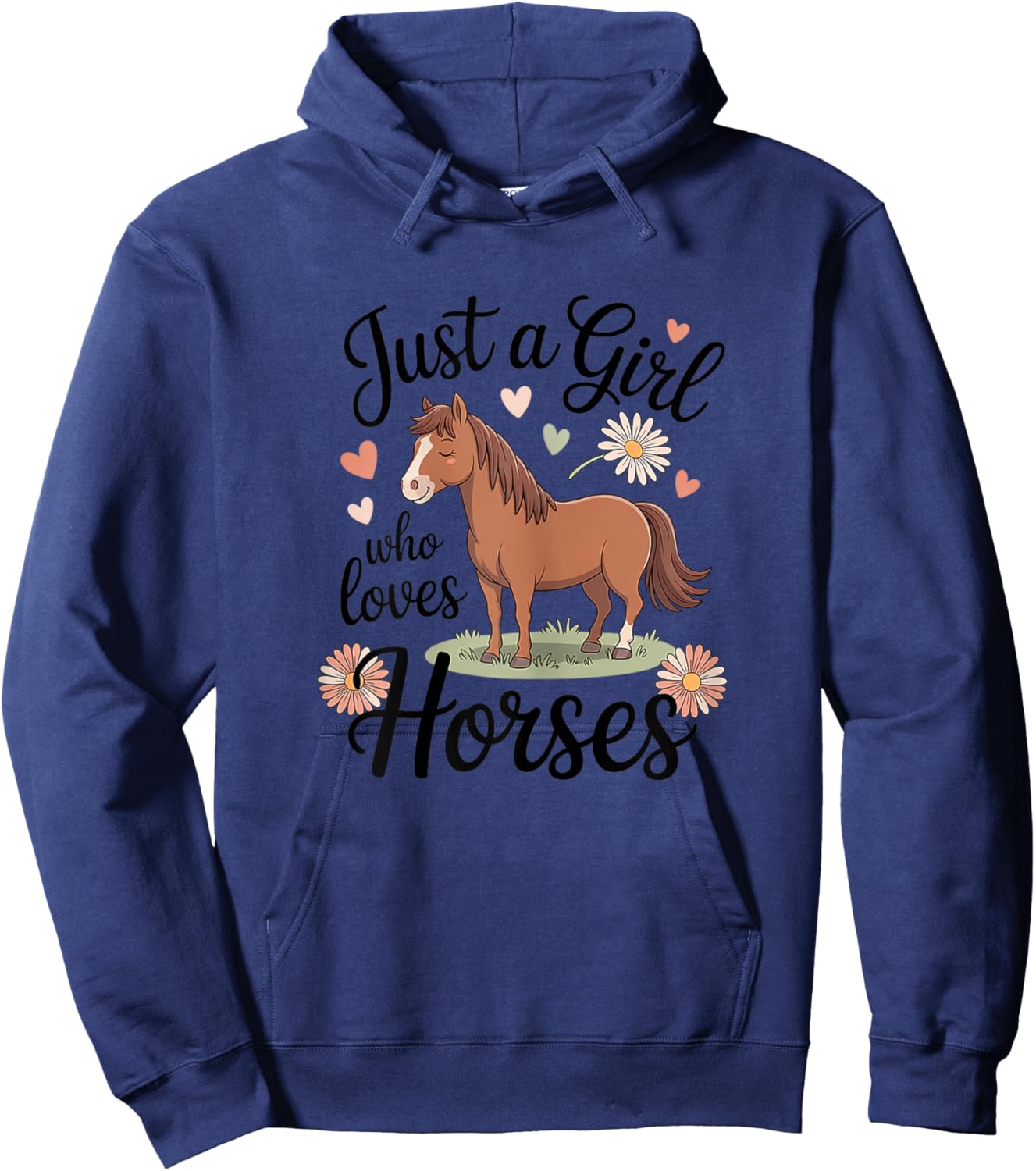 Horse Riding for Girls Women - Just a Girl Who Loves Horses Hoodie - Hoodie | Navy