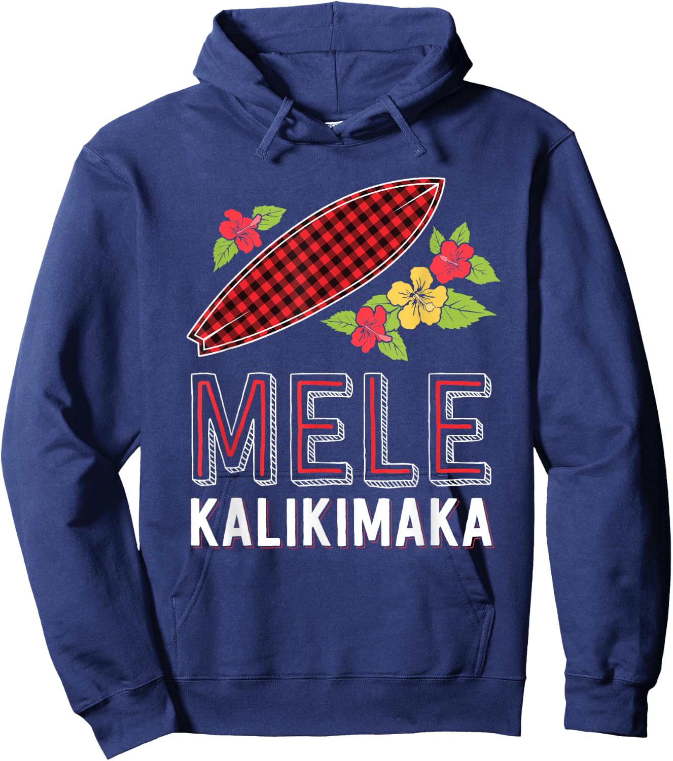 Mele Kalikimaka Surfing Surf Hawaii Hawaiian Christmas Hoodie - Hoodie | Navy