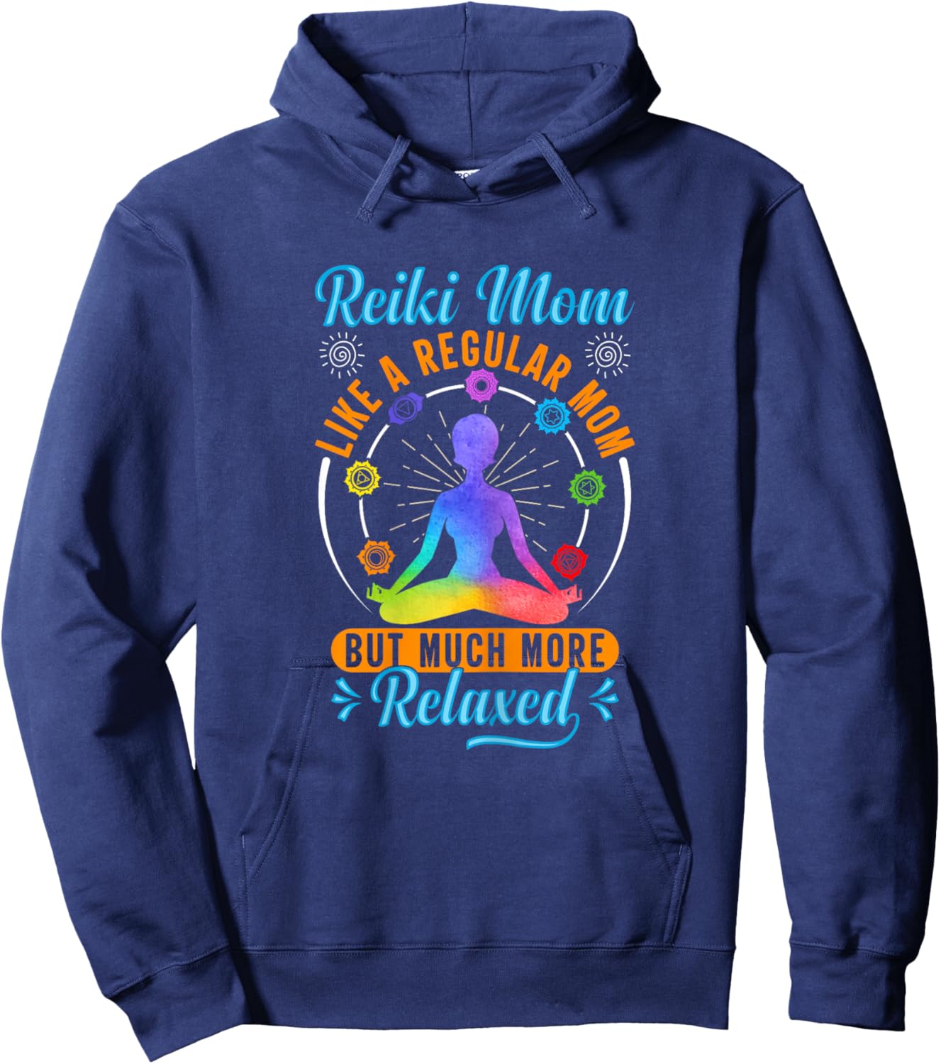 Japanese Healing Energy & Holistic Reiki Gifts Lightworker Design Reiki Mom Black X-Small Women's Spiritual Holistic Casual Yoga Energy Healing Hoodie - Hoodie | Navy