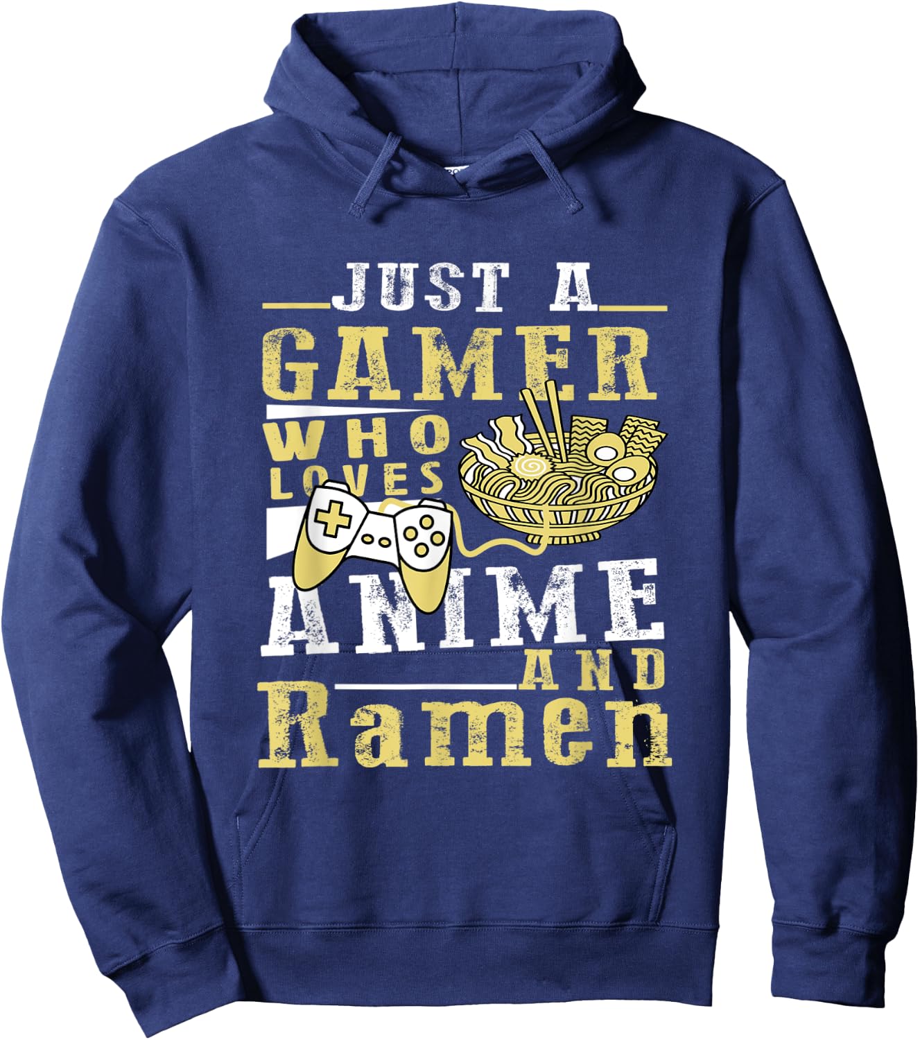 Just A Gamer Who Loves Anime Ramen And Game Anime Lover Boy Hoodie - Hoodie | Navy
