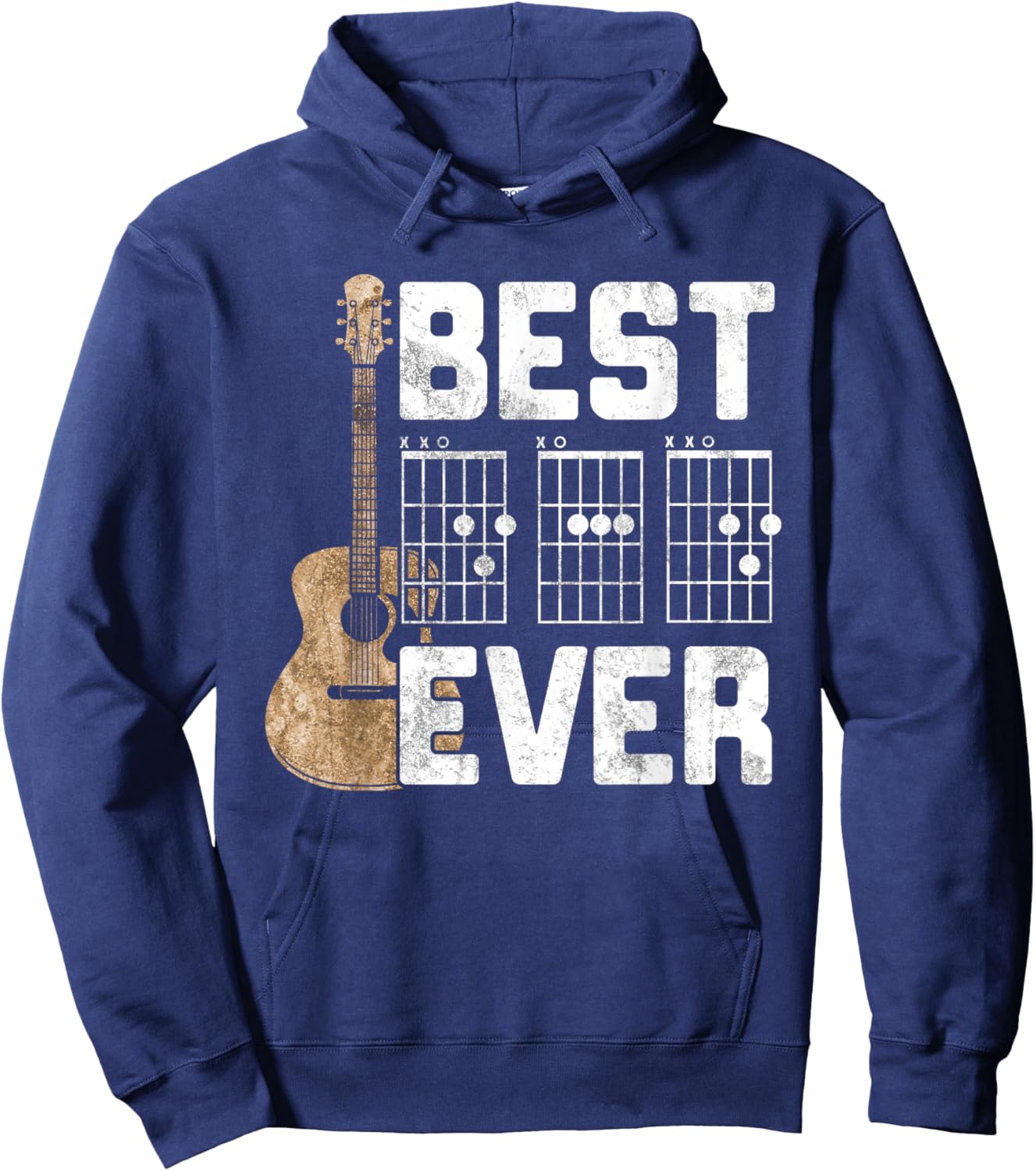 Best Dad Ever Guitarist Father D-A-D Chord Gifts Guitar Hoodie - Hoodie | Navy