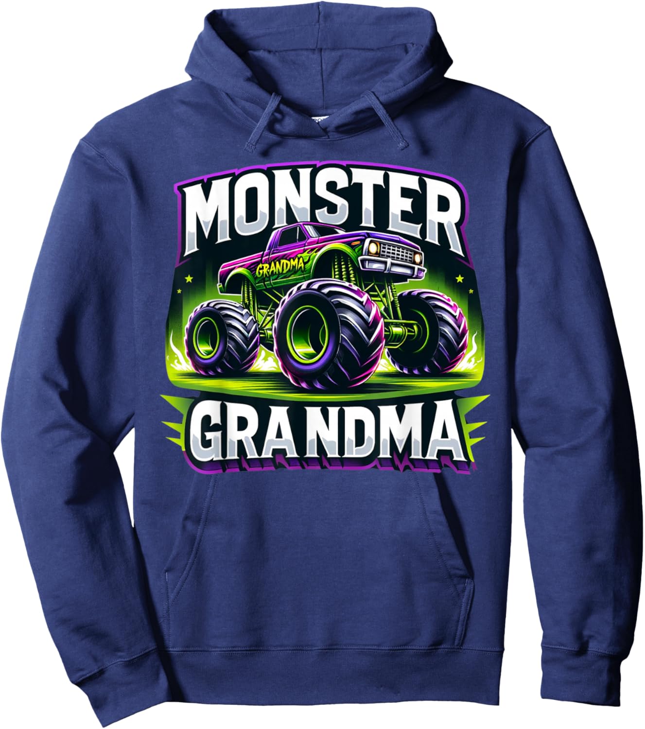 Monster Truck Race Racer Driver Grandma Mother's Day Hoodie - Hoodie | Navy