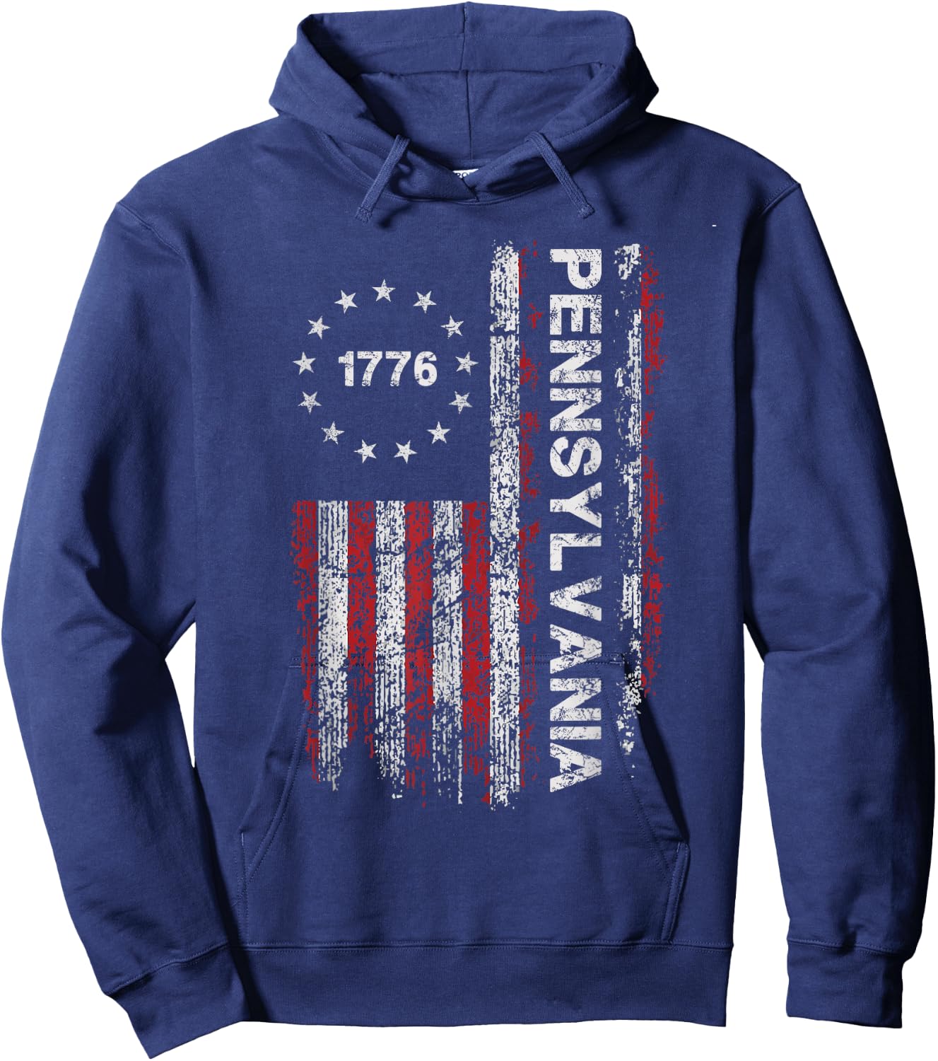 Pennsylvania State US Flag Vintage Women Youth Hoodie - Hoodie | Navy