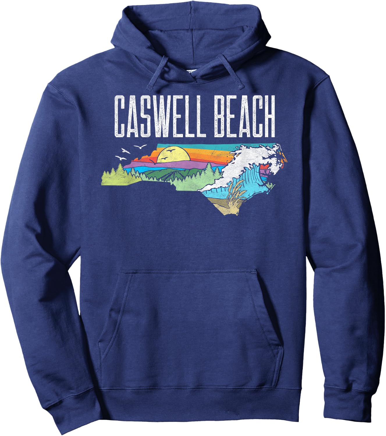 Caswell Beach State of North Carolina Outdoors Graphic Hoodie - Hoodie | Navy