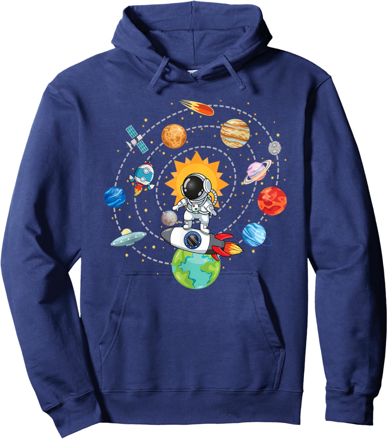 Solar System Planets Space Astronaut Universe Galaxy Kids Hoodie - Hoodie | Navy