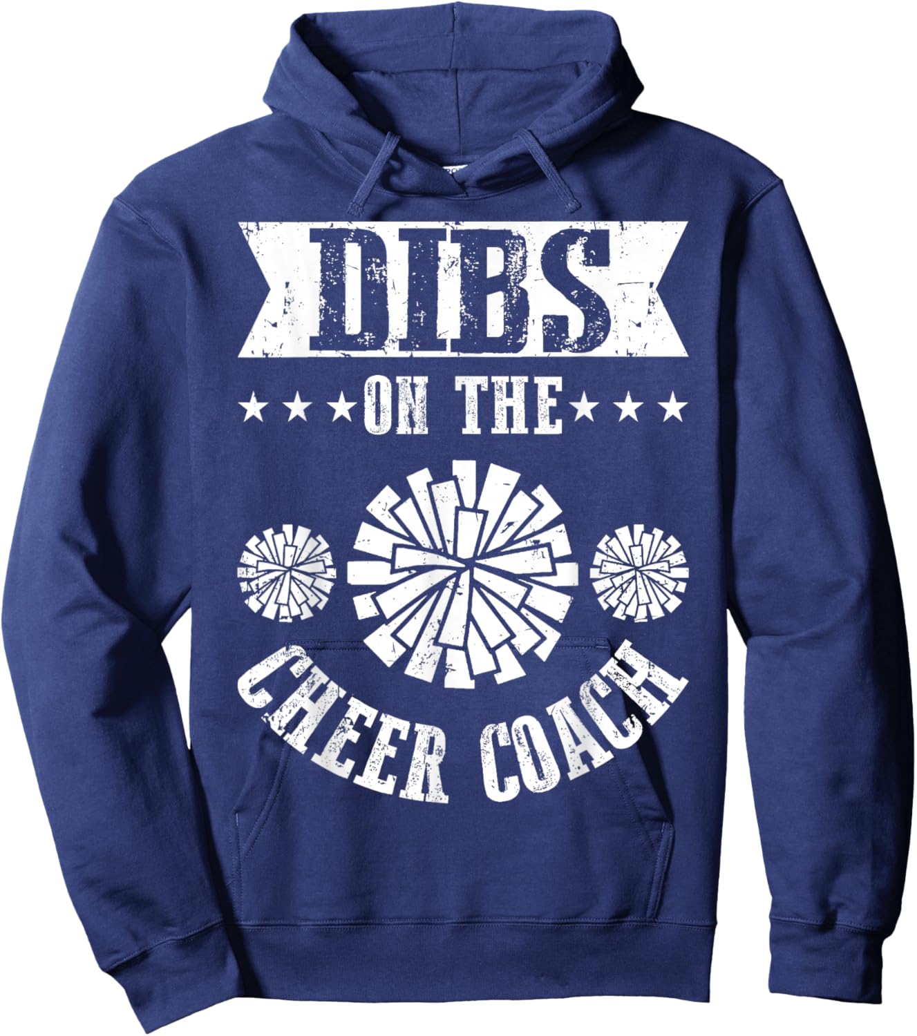 Funny Football Shirt - Dibs On The Cheer Coach Pom Poms Hoodie - Hoodie | Navy