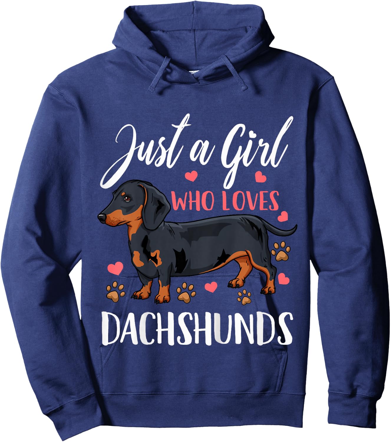 Kids Dachshund Just A Girl Who Loves Dachshunds Gift Hoodie - Hoodie | Navy