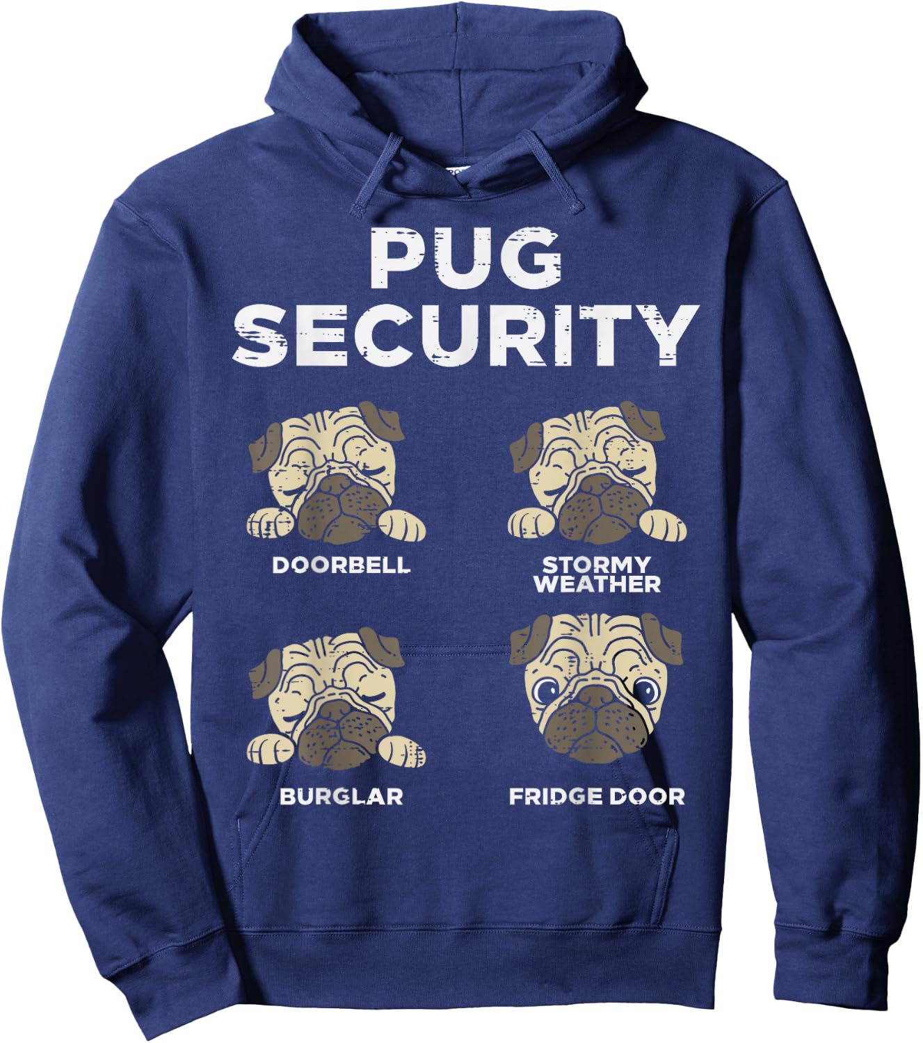 Pug Security Funny Animal Pet Dog Lover Owner Men Women Gift Hoodie - Hoodie | Navy