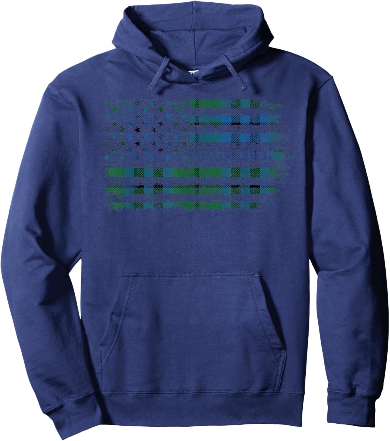Clan Keith Scottish tartan US flag kilt Scotland Hoodie - Hoodie | Navy