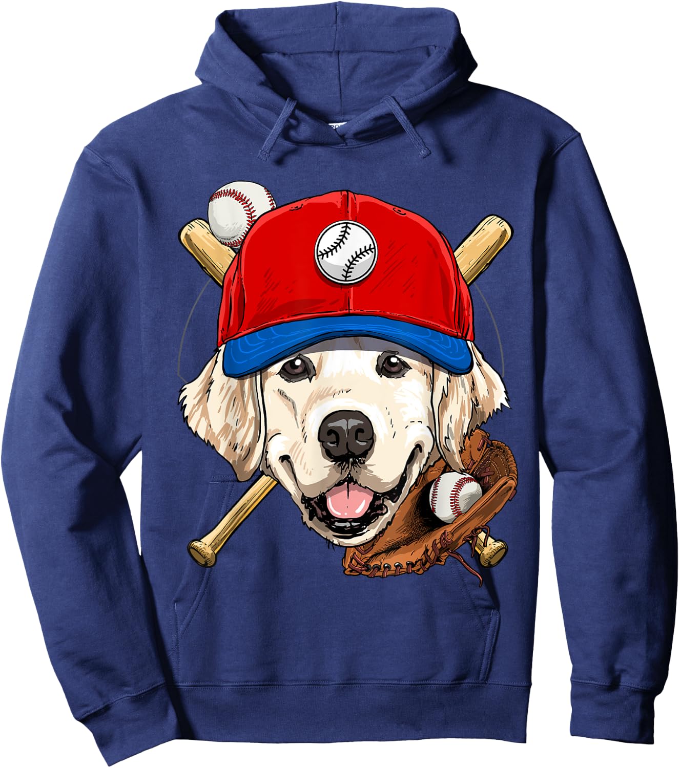 Golden Retriever Baseball Dog Lovers Baseball Player Women Girls Kids Hoodie - Hoodie | Navy