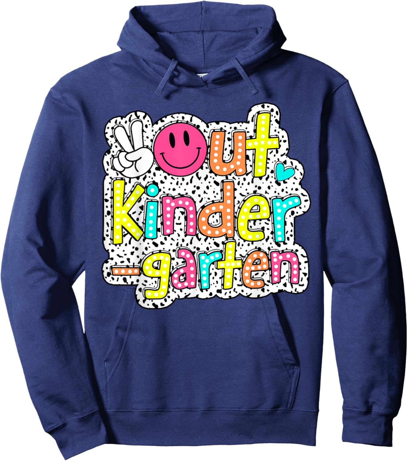 Peace Out Kindergarten Graduation Class Of 2024 Kid Boy Girl Hoodie - Hoodie | Navy